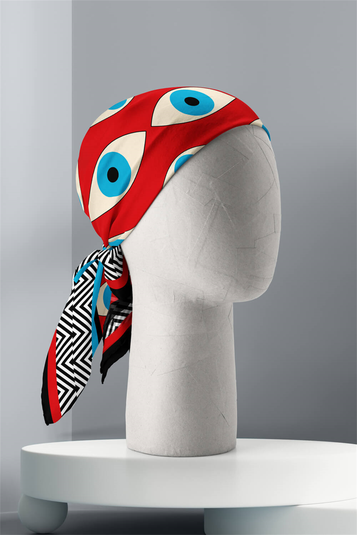 V49 EYE RED TASARIMLI BANDANA DG12394