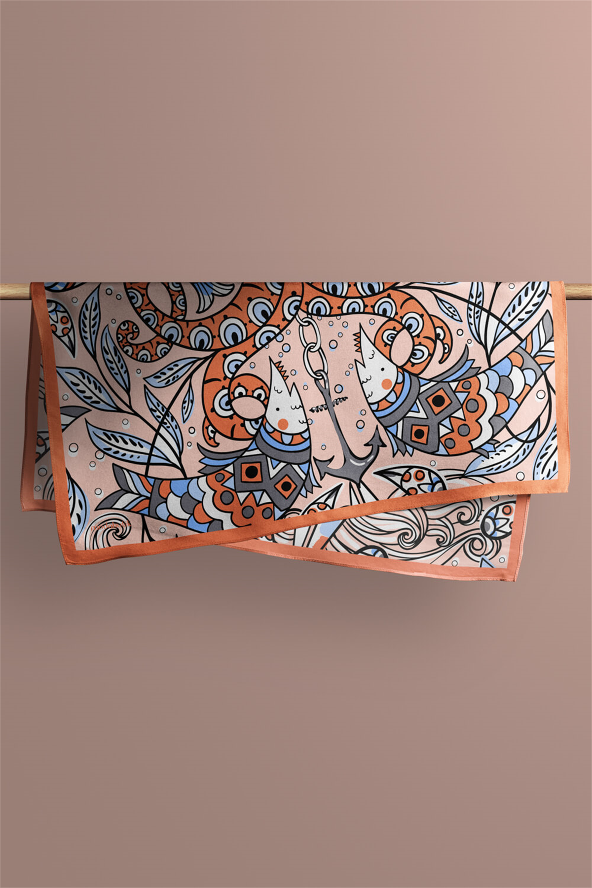 B12  Modabutik Balık Desenli Bandana