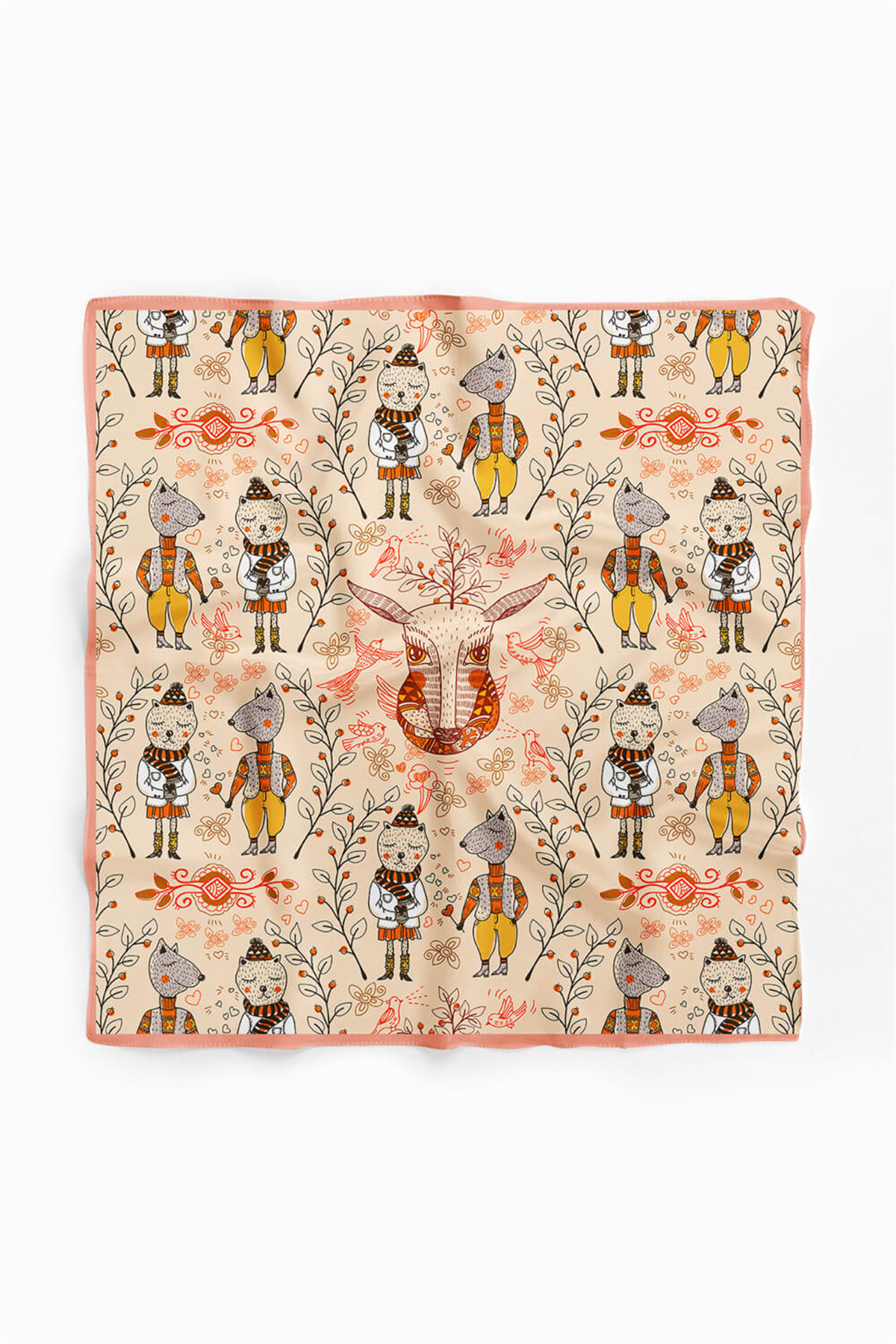 V57 Modabutik Geyik Desenli Bandana