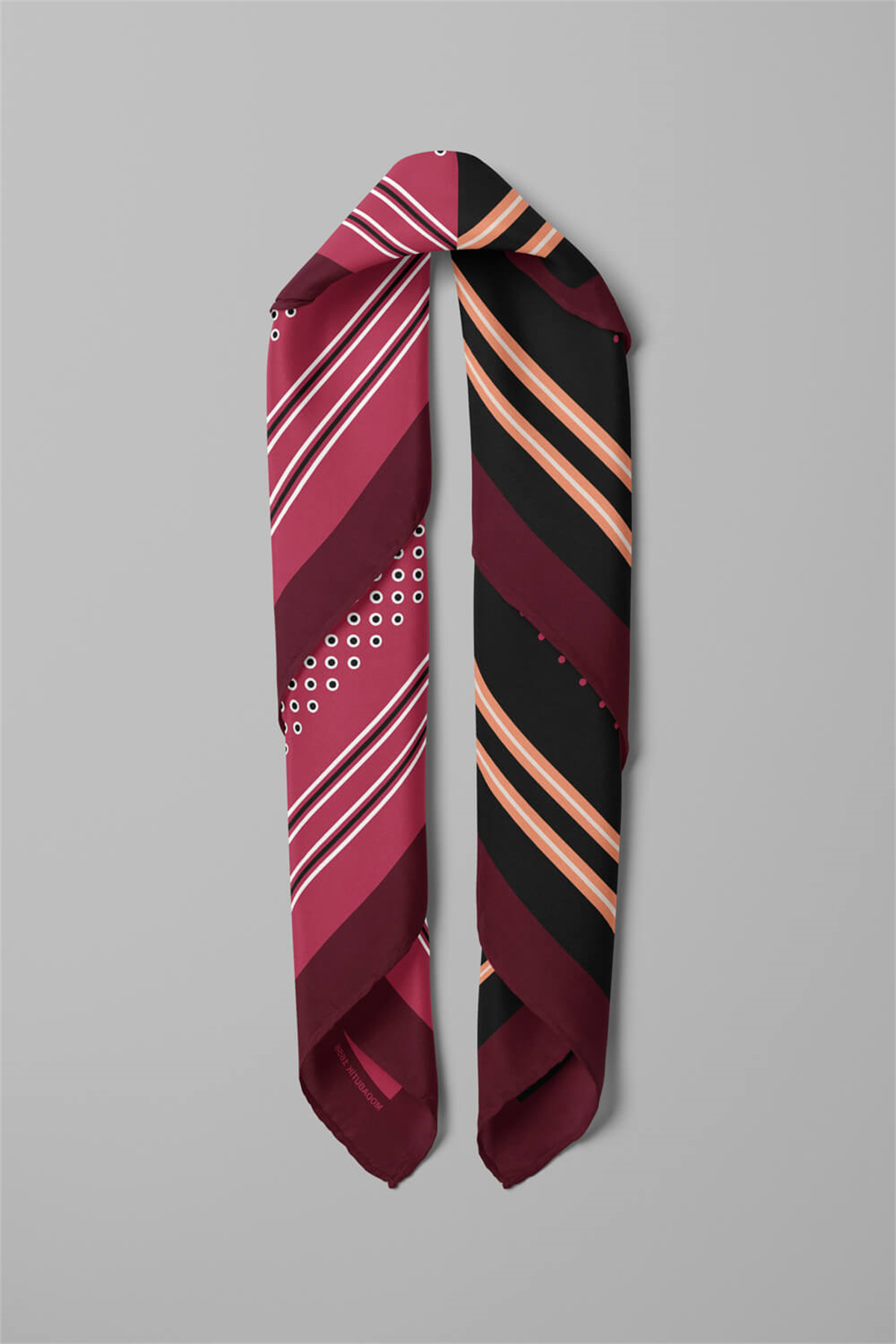 Kadın Gül Kurusu Şal Desenli 50x50 Bandana HYL DG01656-22