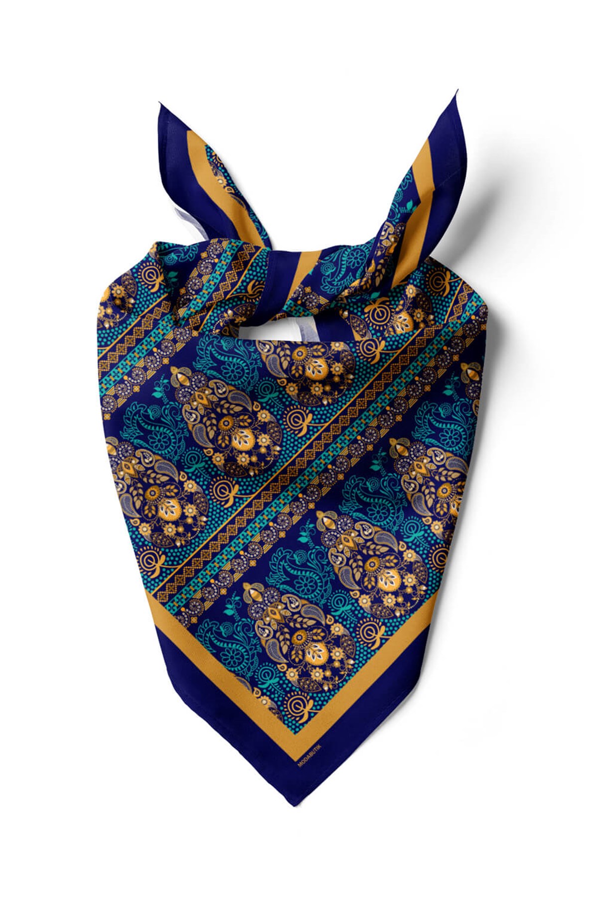 Violla Y5 Kadın Tulip and Drop Desenli 50x50 Bandana DG0677-22