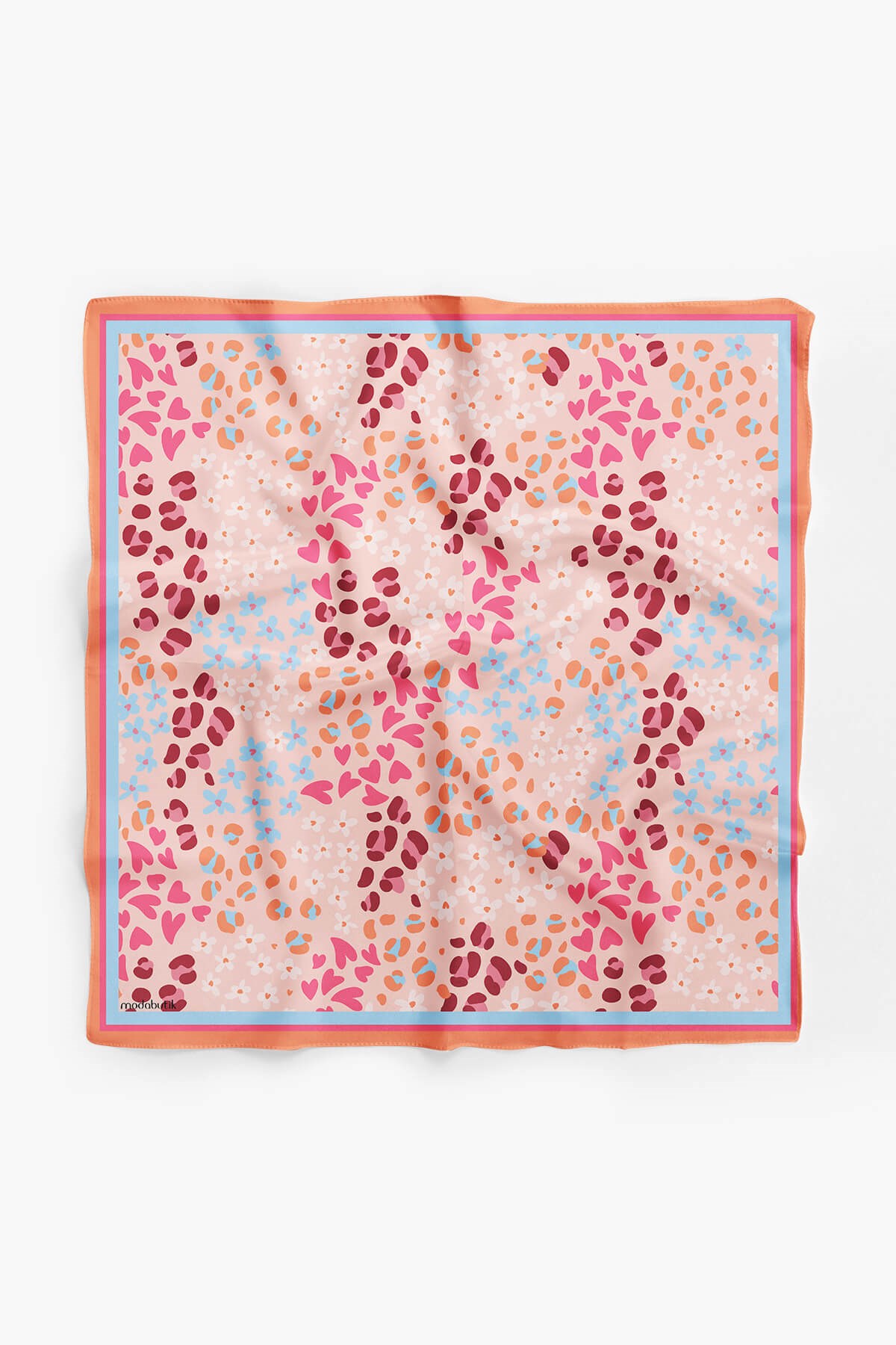G64 Violla Kalpli Leopar Desenli Bandana
