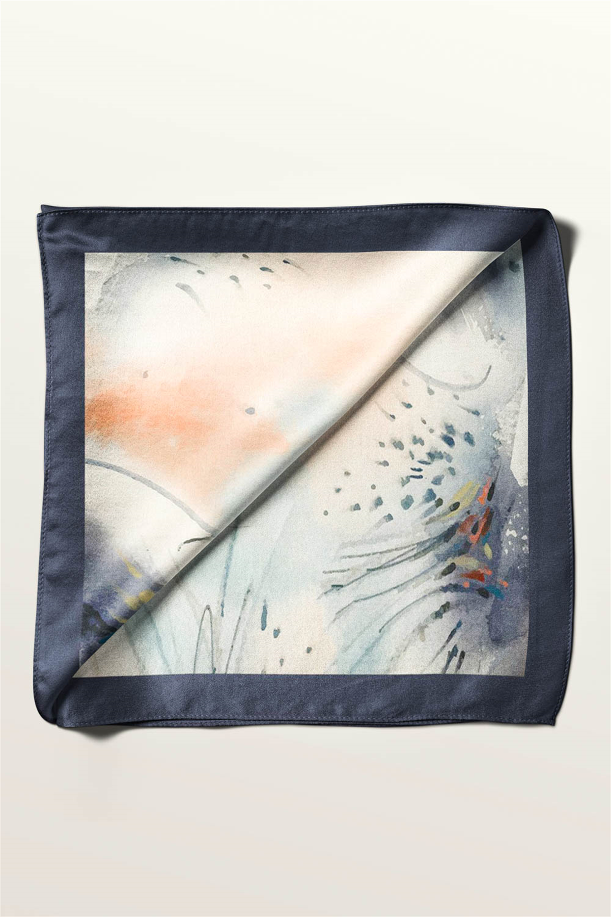 %100 İPEK GEOMETRİK DESENLİ KADIN FULAR 30X170