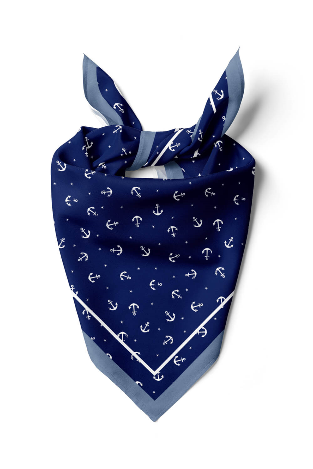 H36 Kadın Marinover Desenli 50x50 Bandana HYL DG01239-22