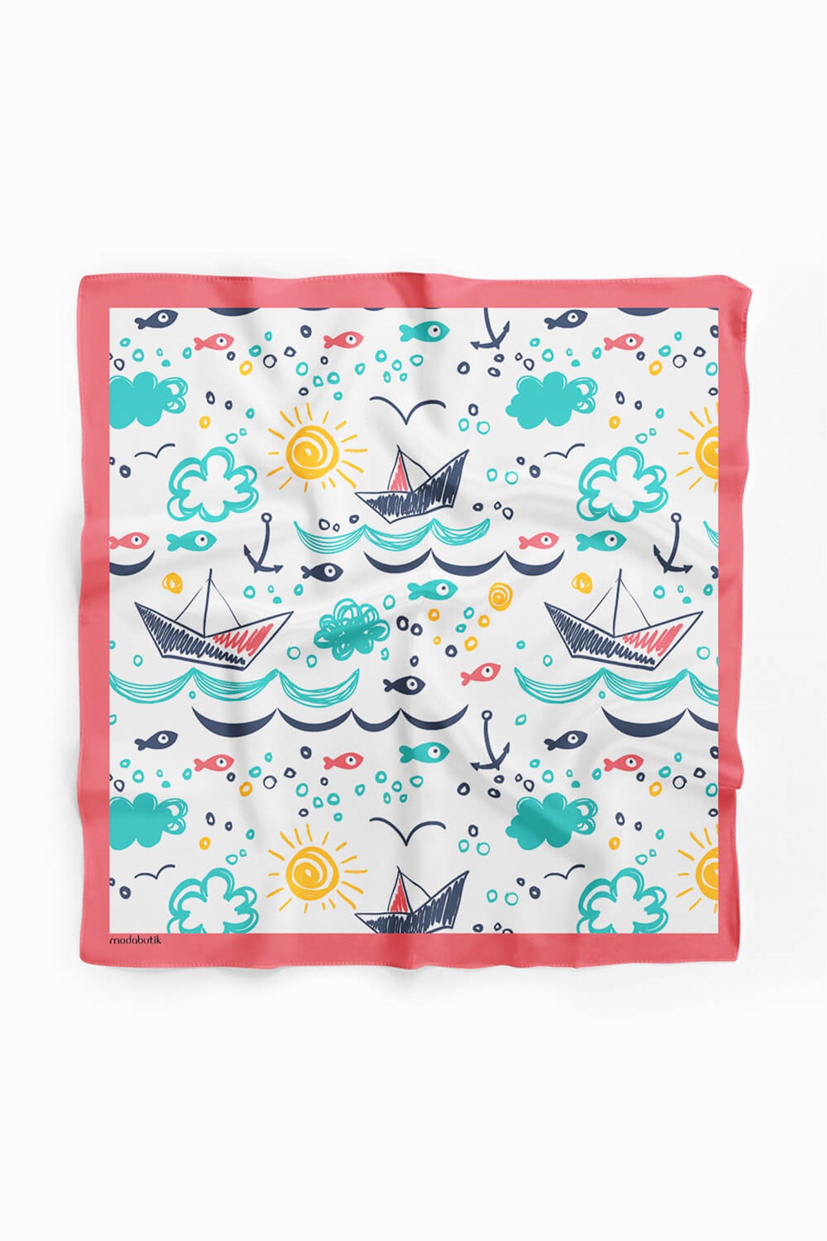 Violla G69 Kadın Kayık Desenli 50x50 Bandana HYL DG0787-22