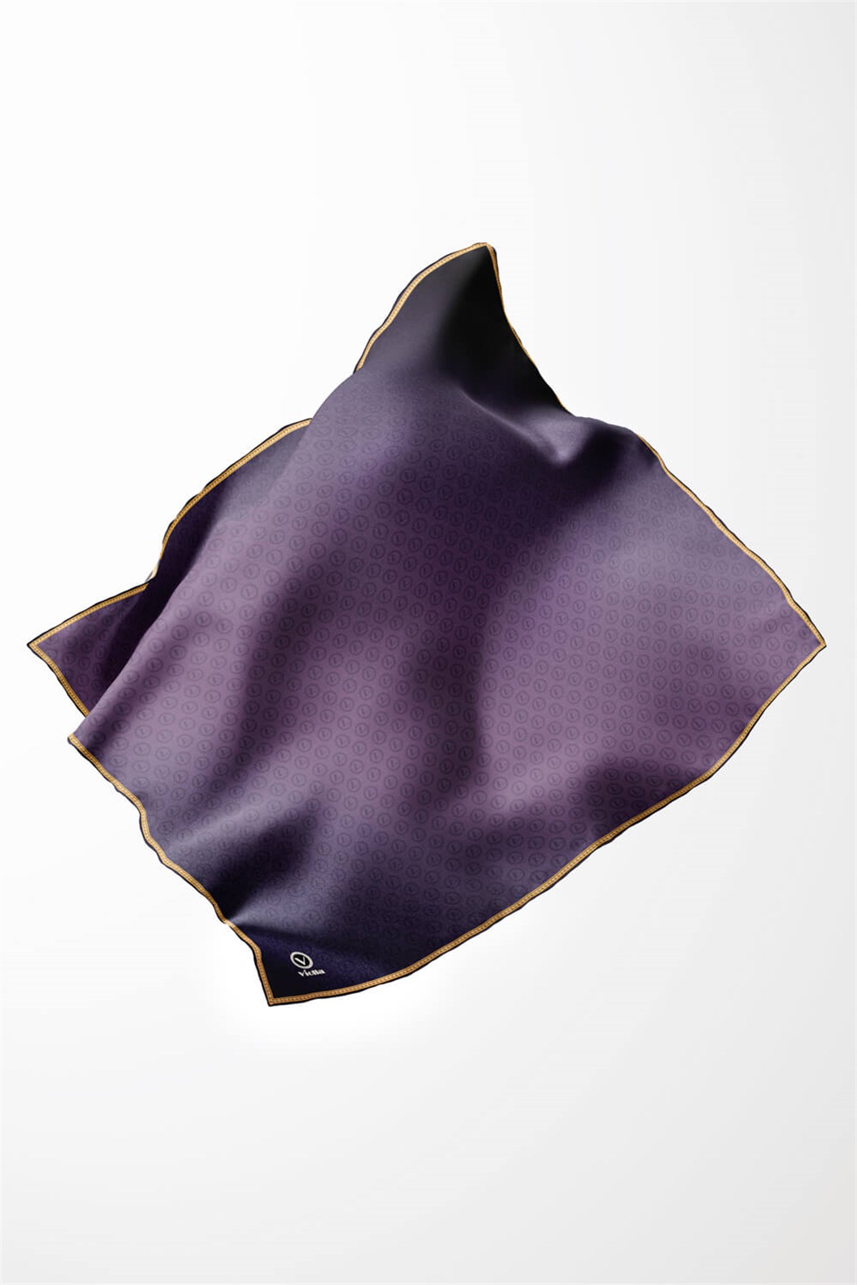 Twill Degradeli Mor Renkli 90x90 Eşarp (İpek İçermez)