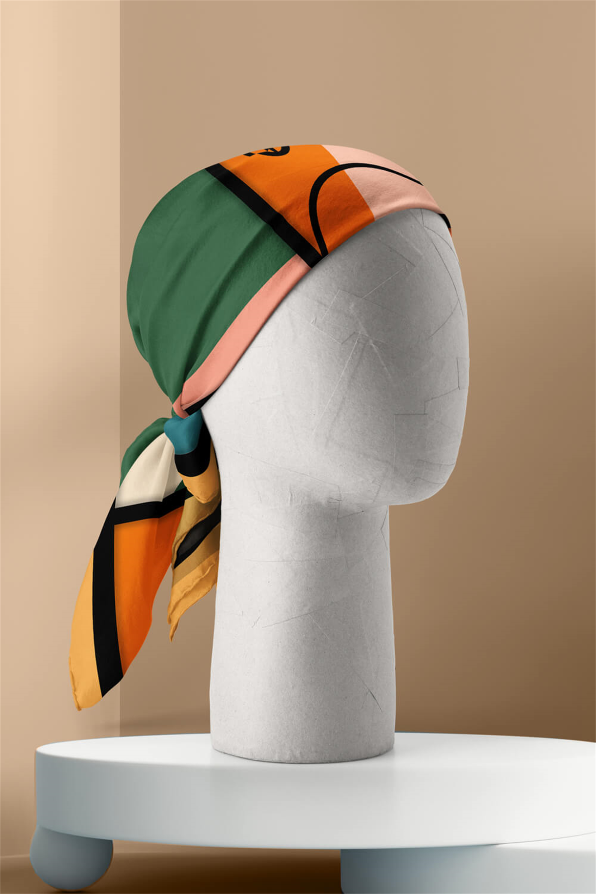 Modabutik Geometri Deseni Bandana