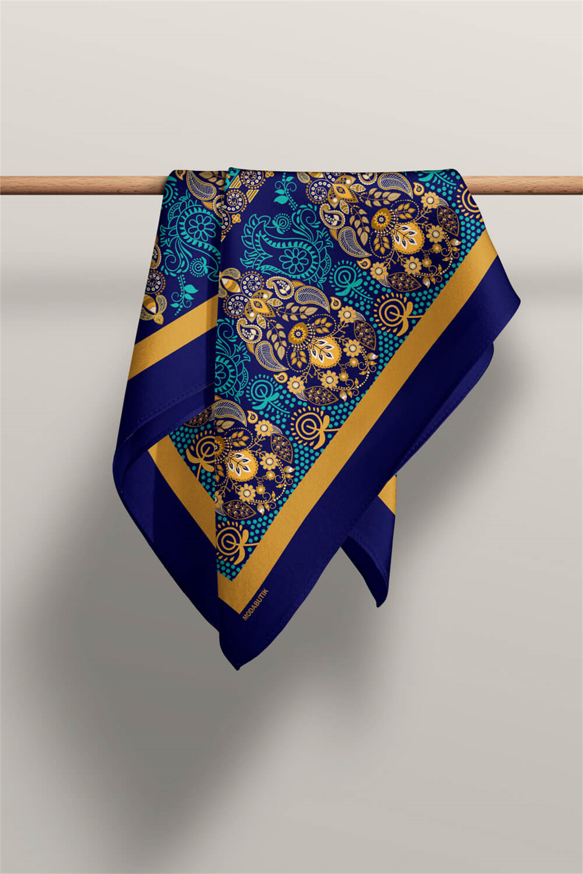 Y5 Kadın Tulip and Drop Desenli 50x50 Bandana DG0677-22