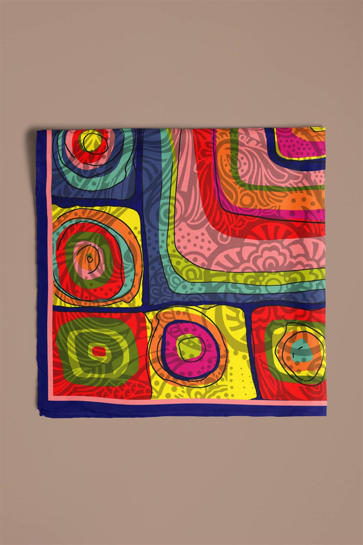 Vissona Göz Desenli İpek Bandana