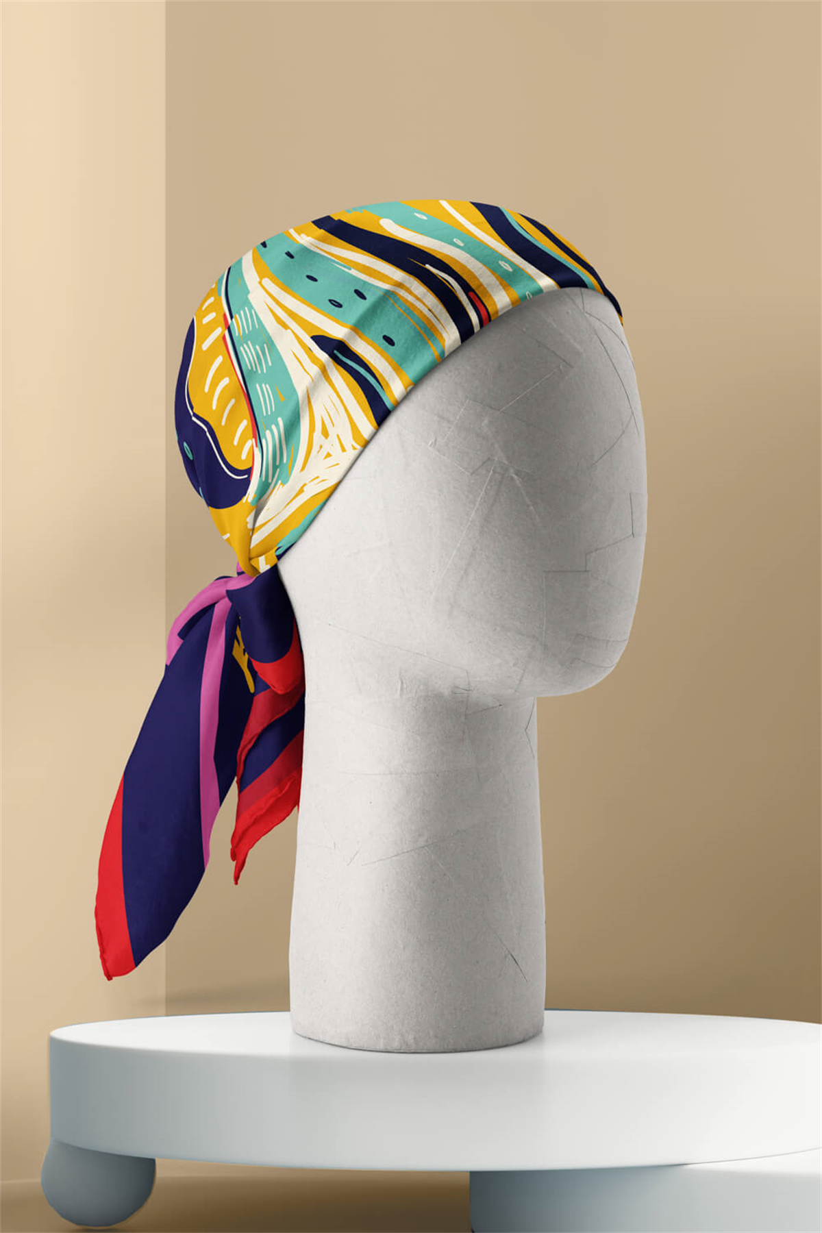 F93 Modabutik Balık Desenli Bandana