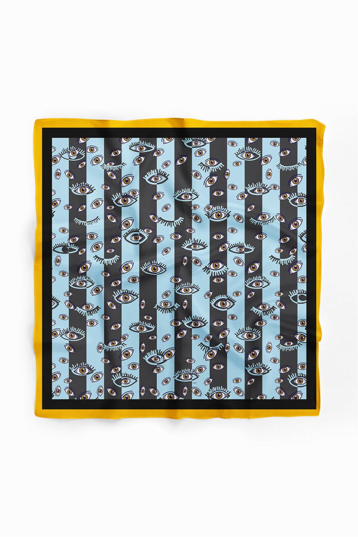 Z51 Kadın Mavi Eyes Desenli 50x50 Bandana