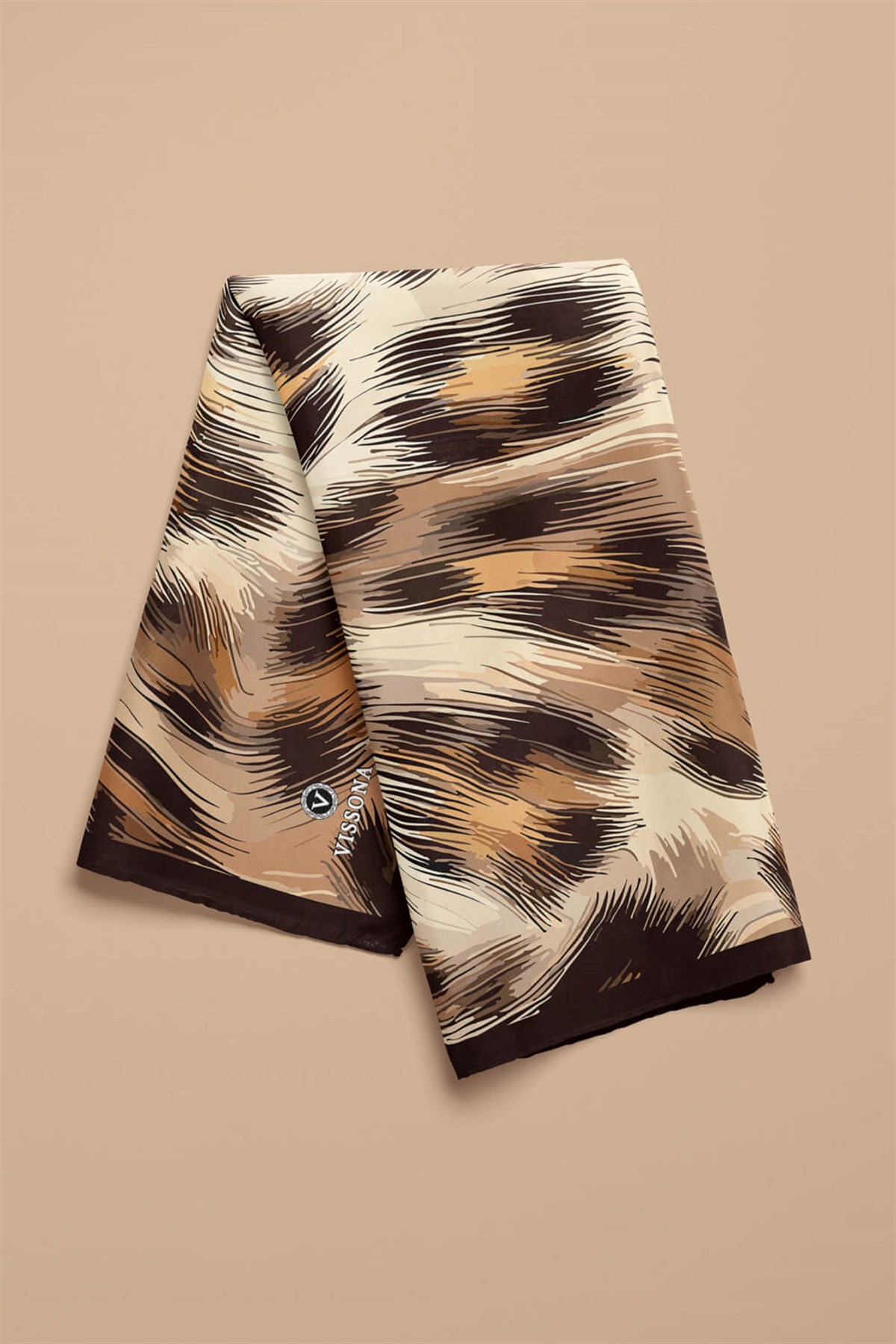 I75 %100 İpek Leopar Desenli Kadın Bandana