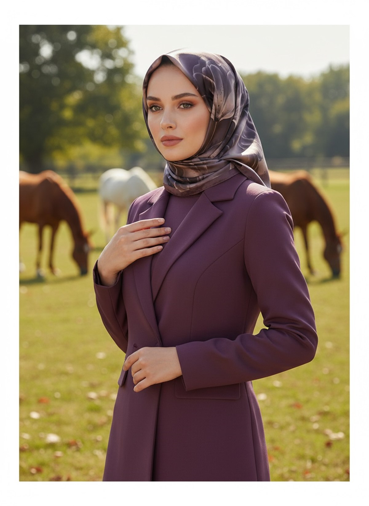 %100 Twill İpek Çiçek Desenli Vizon Renkli 90x90 Eşarp Dikim Şekli : El Dikişi