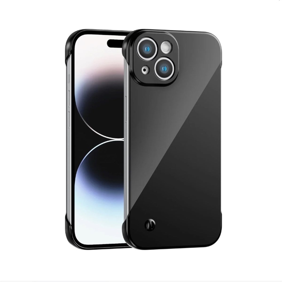 iPhone 15 Uyumlu Kamera Korumalı Yanları Açık Sararmaz Sert Mika Şeffaf Kılıf