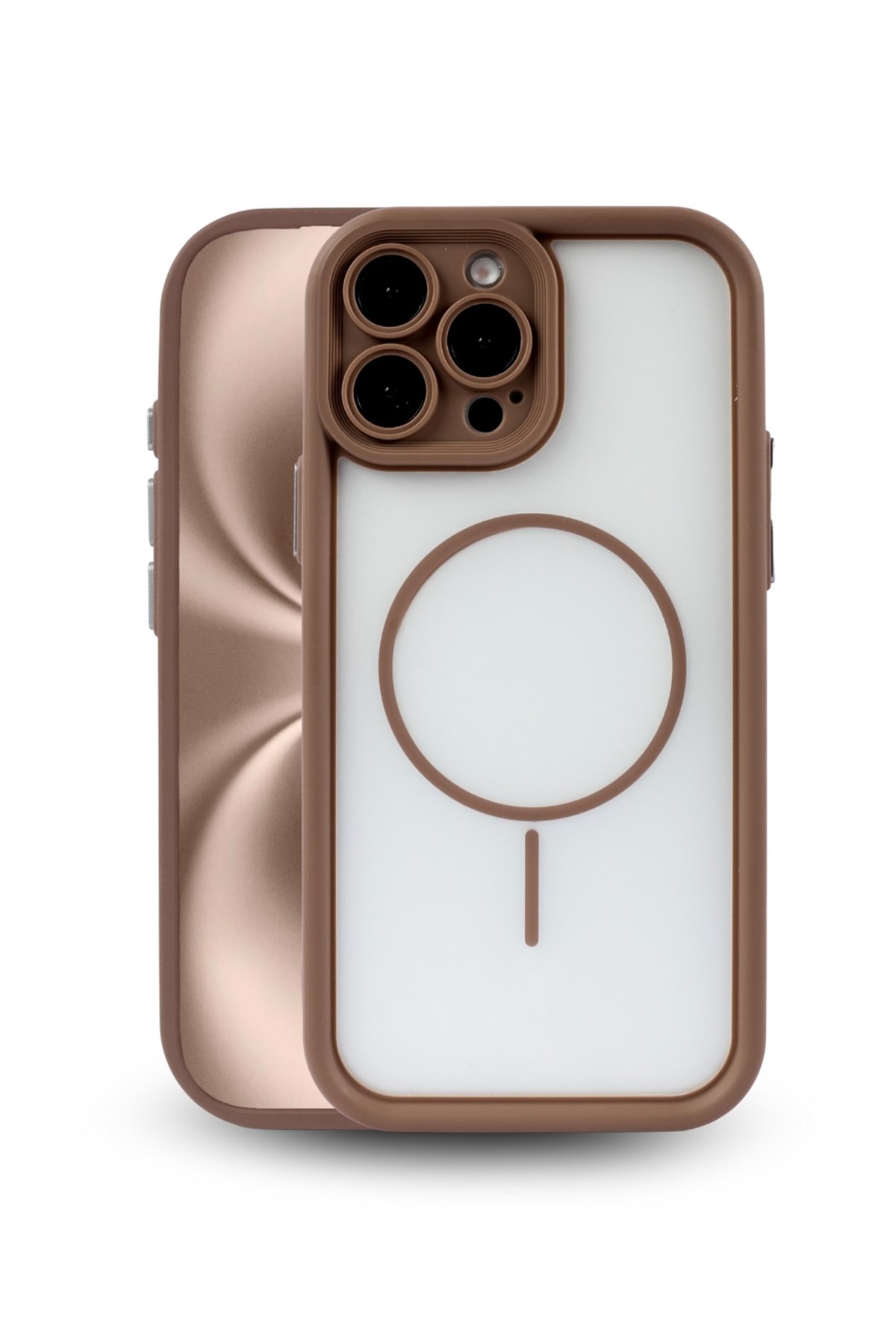 iPhone 15 Pro Max Kılıf – Kamera Korumalı – MagSafe Uyumlu – Haki Renk – Mat Silikon Telefon Kılıfı