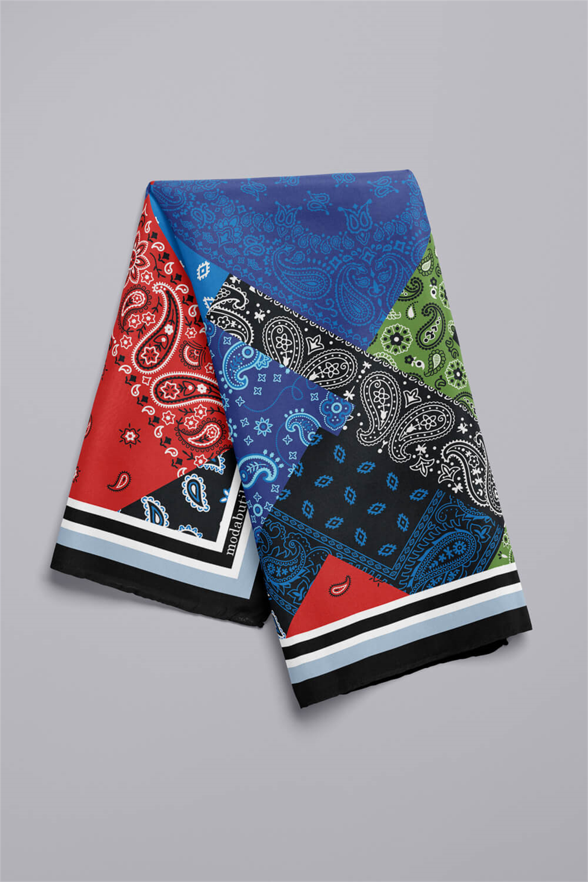 F76  PATCHWORK  ŞAL DESENLİ BANDANA  DG11987