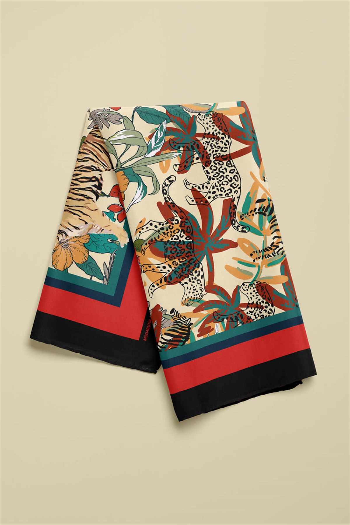 Violla C89 Kadın Kaplan Desenli 50x50 Bandana DG01571-22