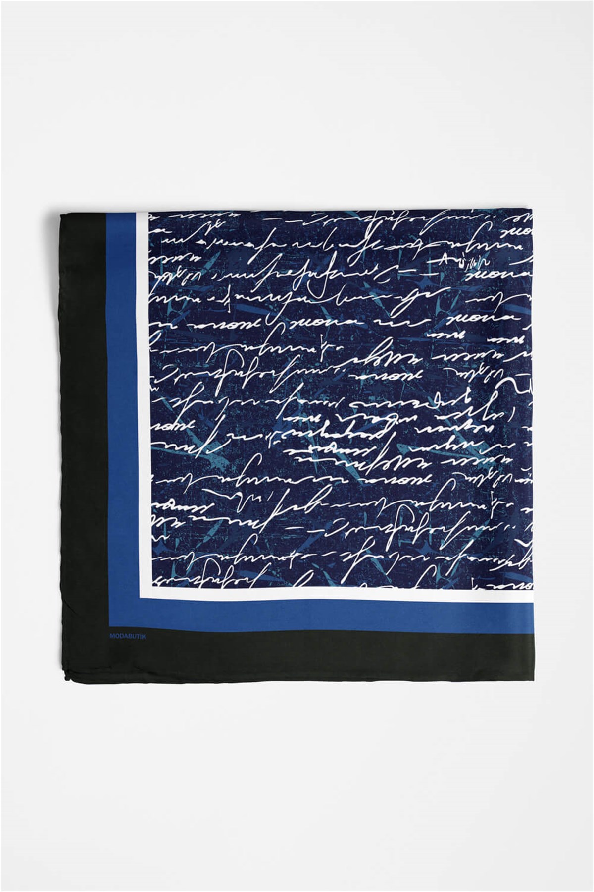 Violla H25 Kadın Mavi Not Desenli 50x50 Bandana