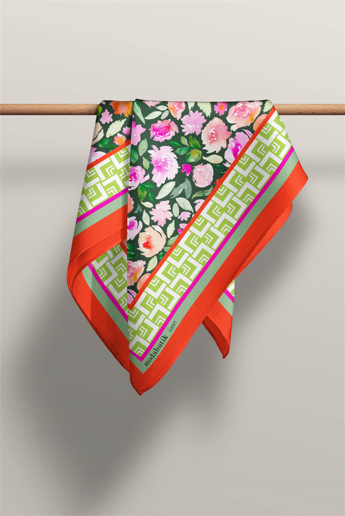 Y93 WATERCOLOR  FLOWERS TASARIMLI BANDANA DG12057