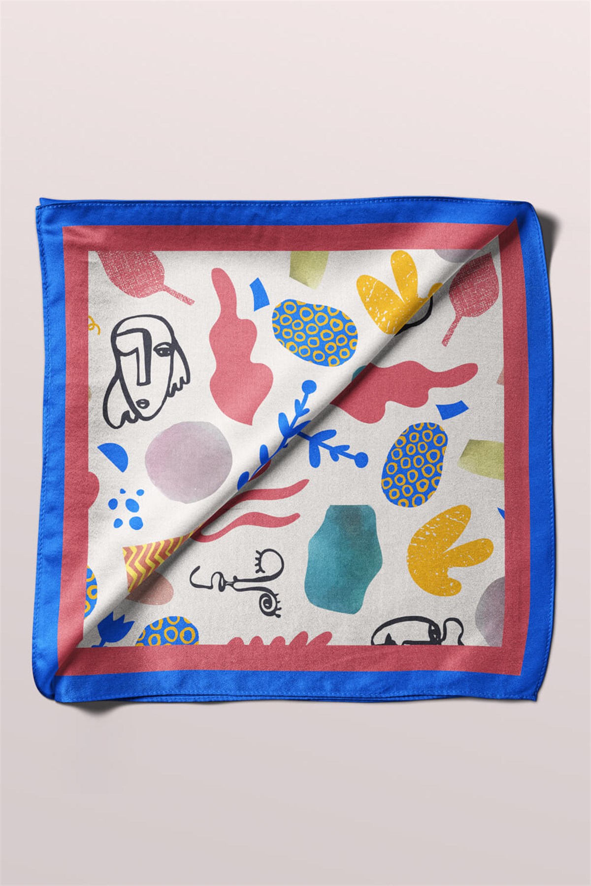 Violla Geometrik Portre Desenli Bandana