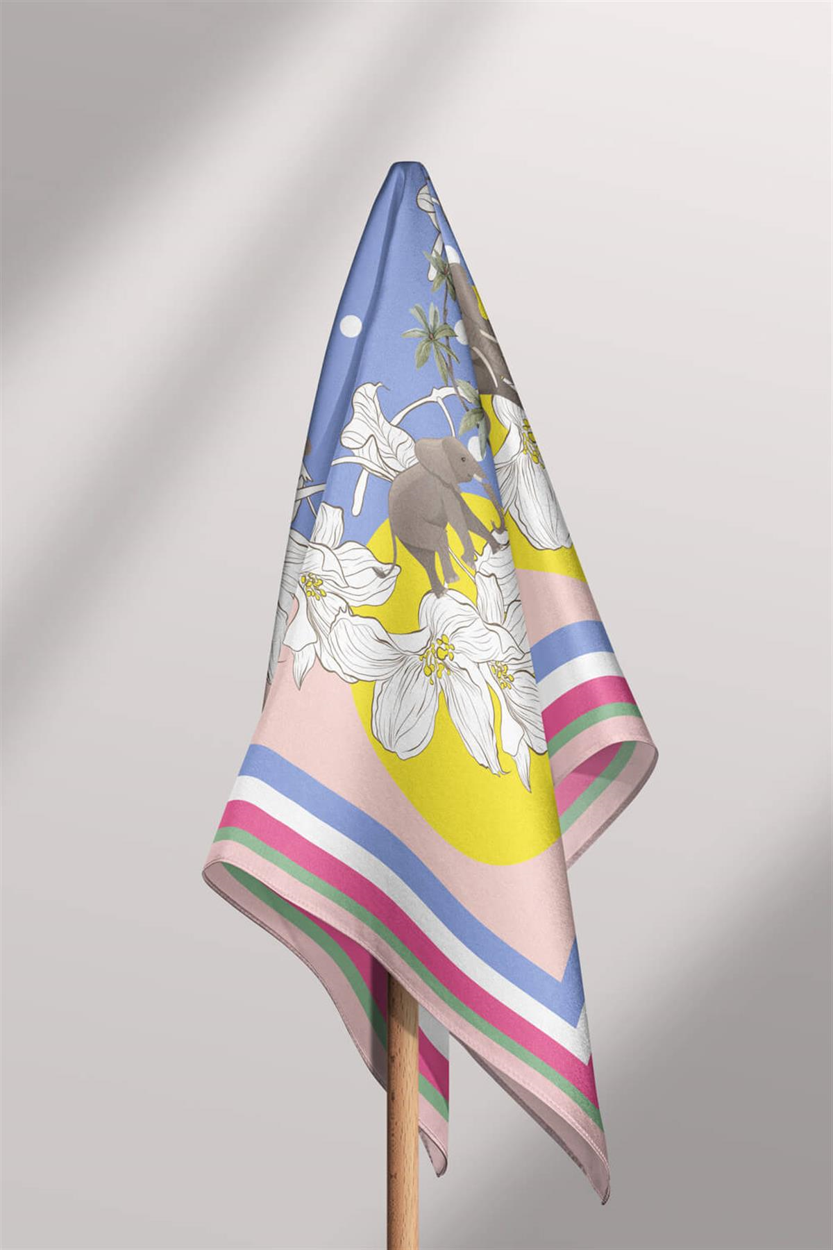 E68 SOYUT ABSTRACK ANIMAL TASARIM BANDANA DG12463