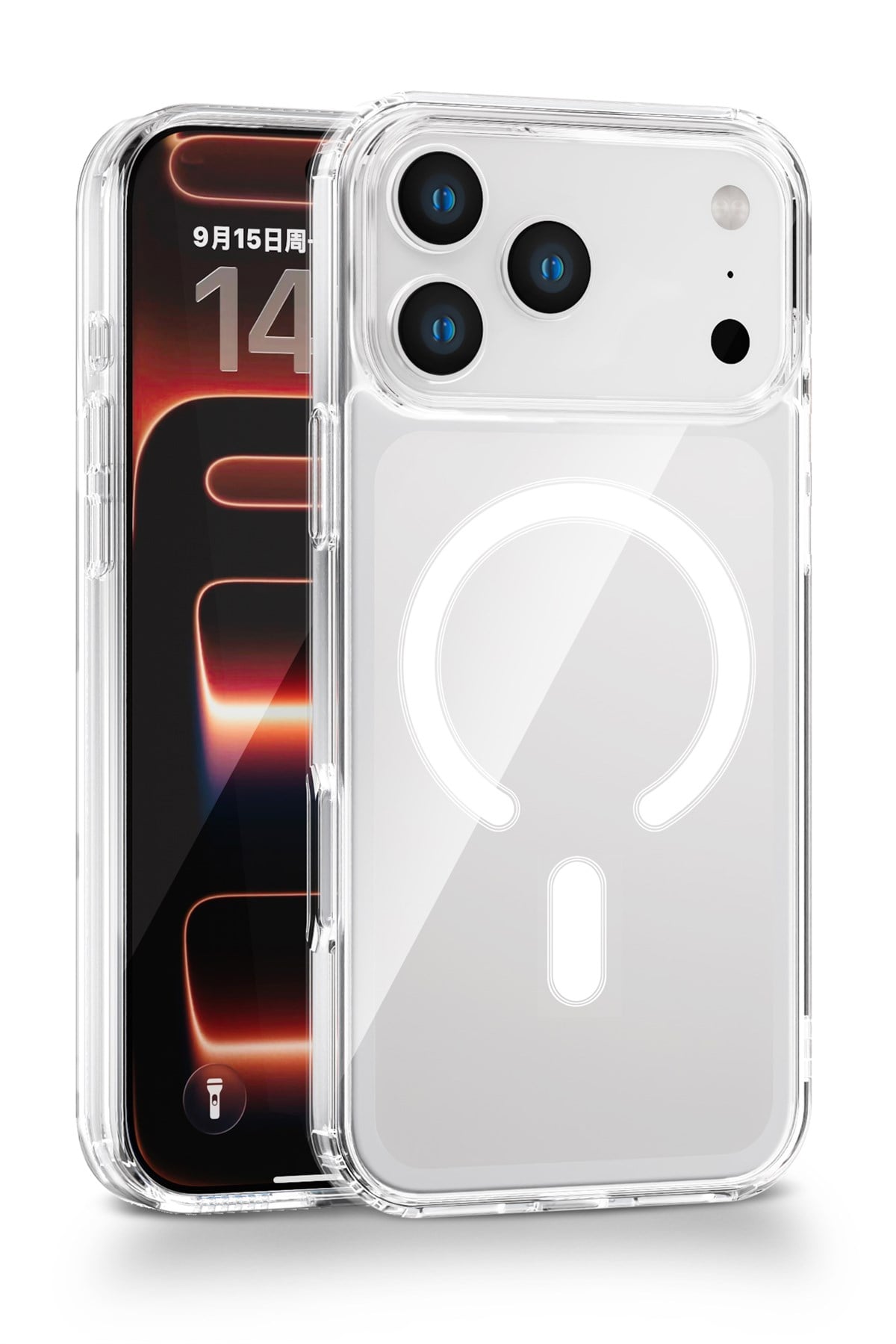 iPhone 17 Pro Uyumlu Kamera Korumalı Magsafe Wireless Şarj Özellikli Lüks Şeffaf Silikon Telefon Kılıfı