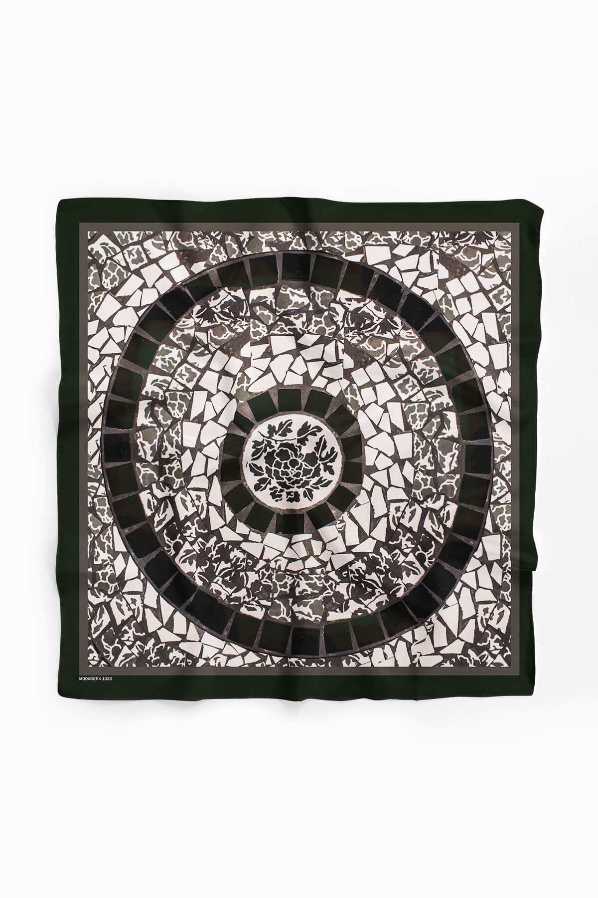 Y84 Kadın Kahverengi Sarmal Desenli 50x50 Bandana DG01023-22