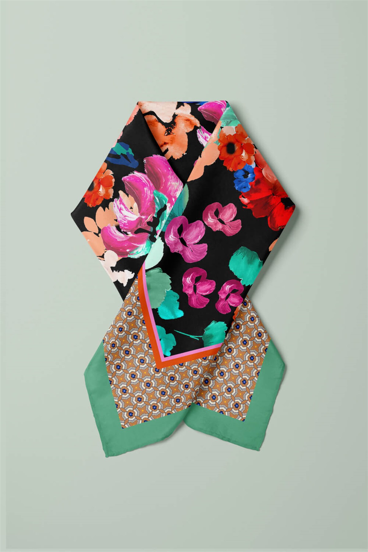 Violla F82 WATERCOLOR FLOWERS BANDANA  DG11991
