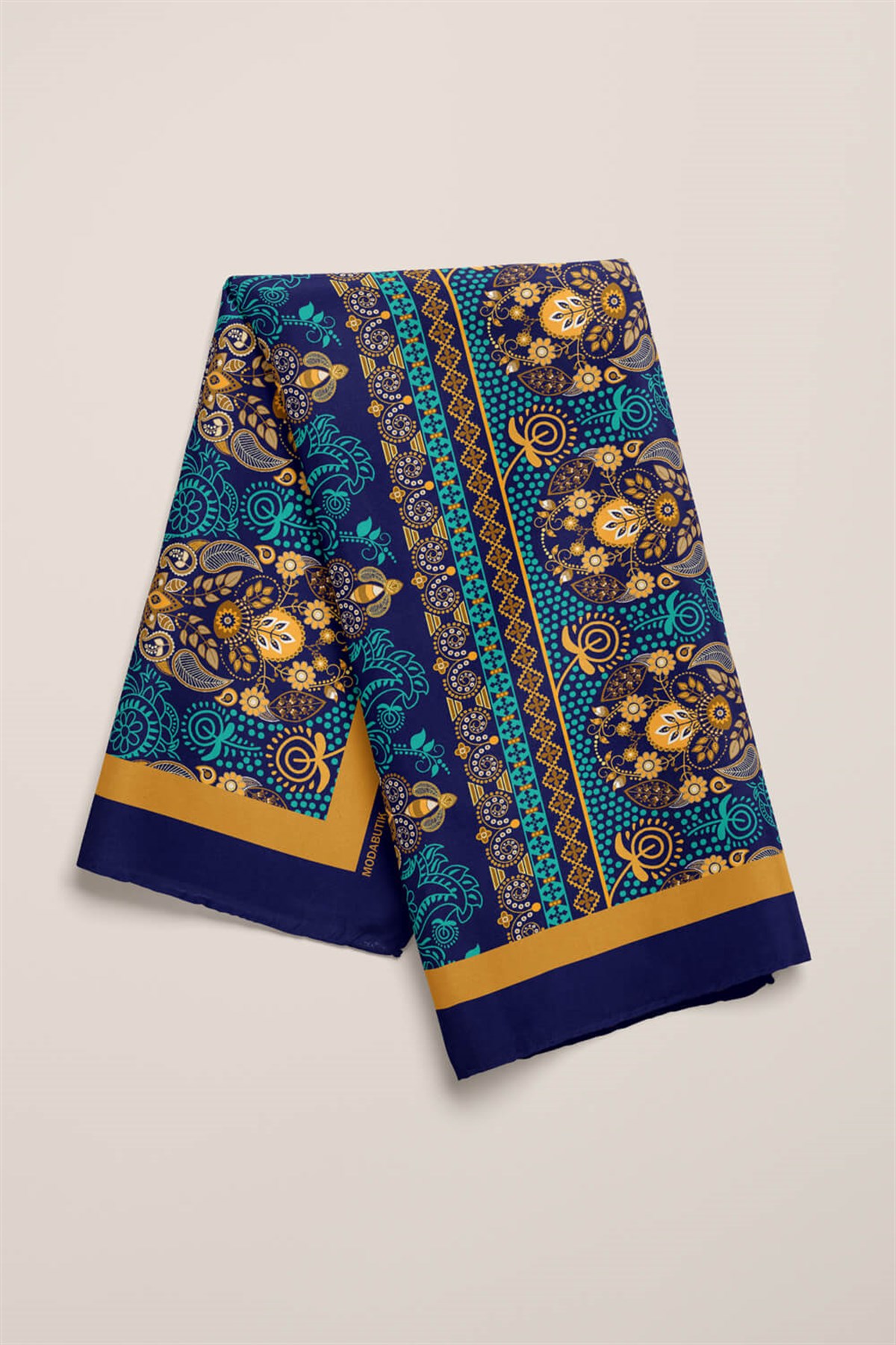 Violla Y5 Kadın Tulip and Drop Desenli 50x50 Bandana DG0677-22