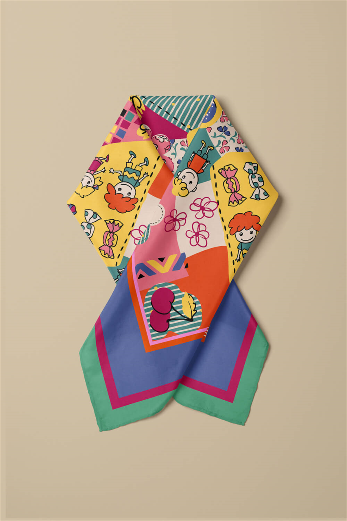 F106 ÇOCUK BAYRAMI TASARIMLI BANDANA  DG11994
