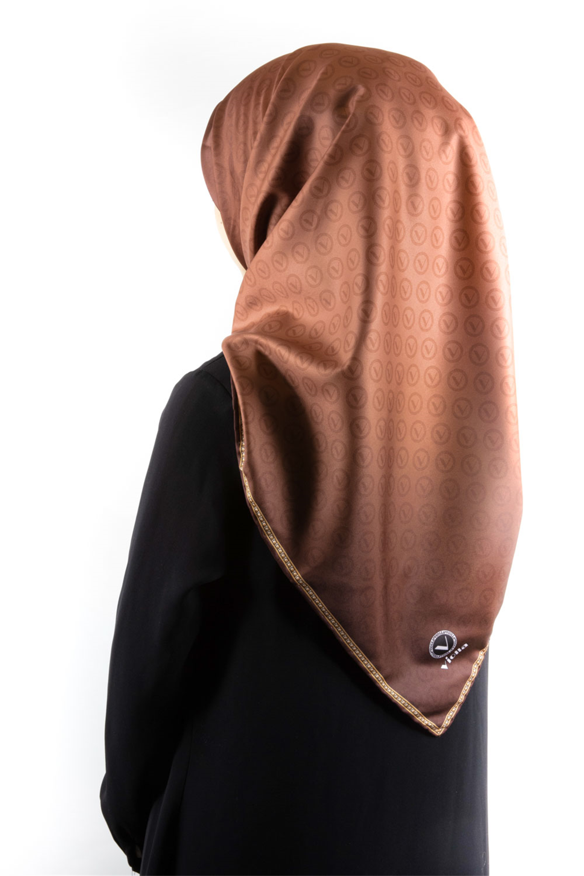 Twill Degradeli Bakır Renkli 90x90 Eşarp (İpek İçermez)