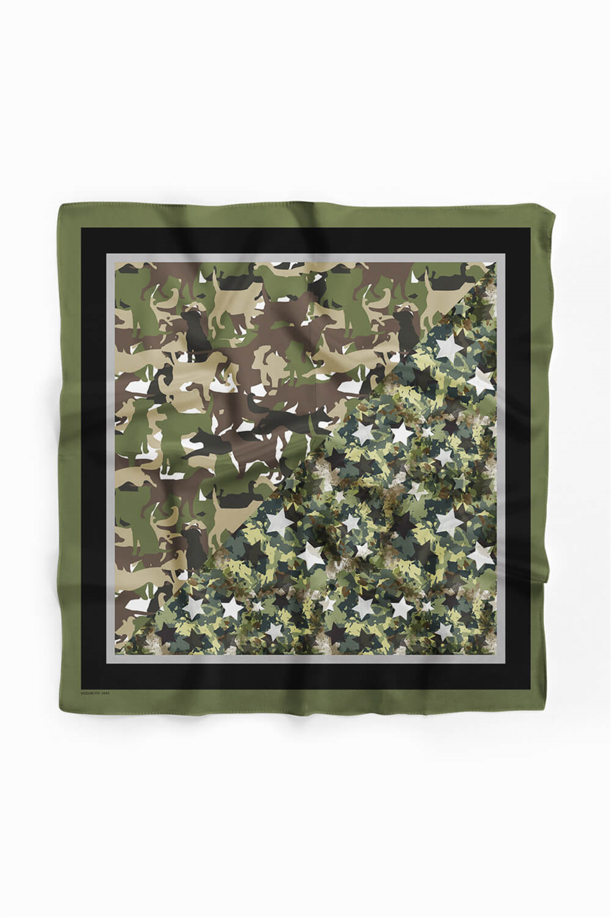 G30 Kadın Haki Animals Desenli 50x50 Bandana Dg01449-22