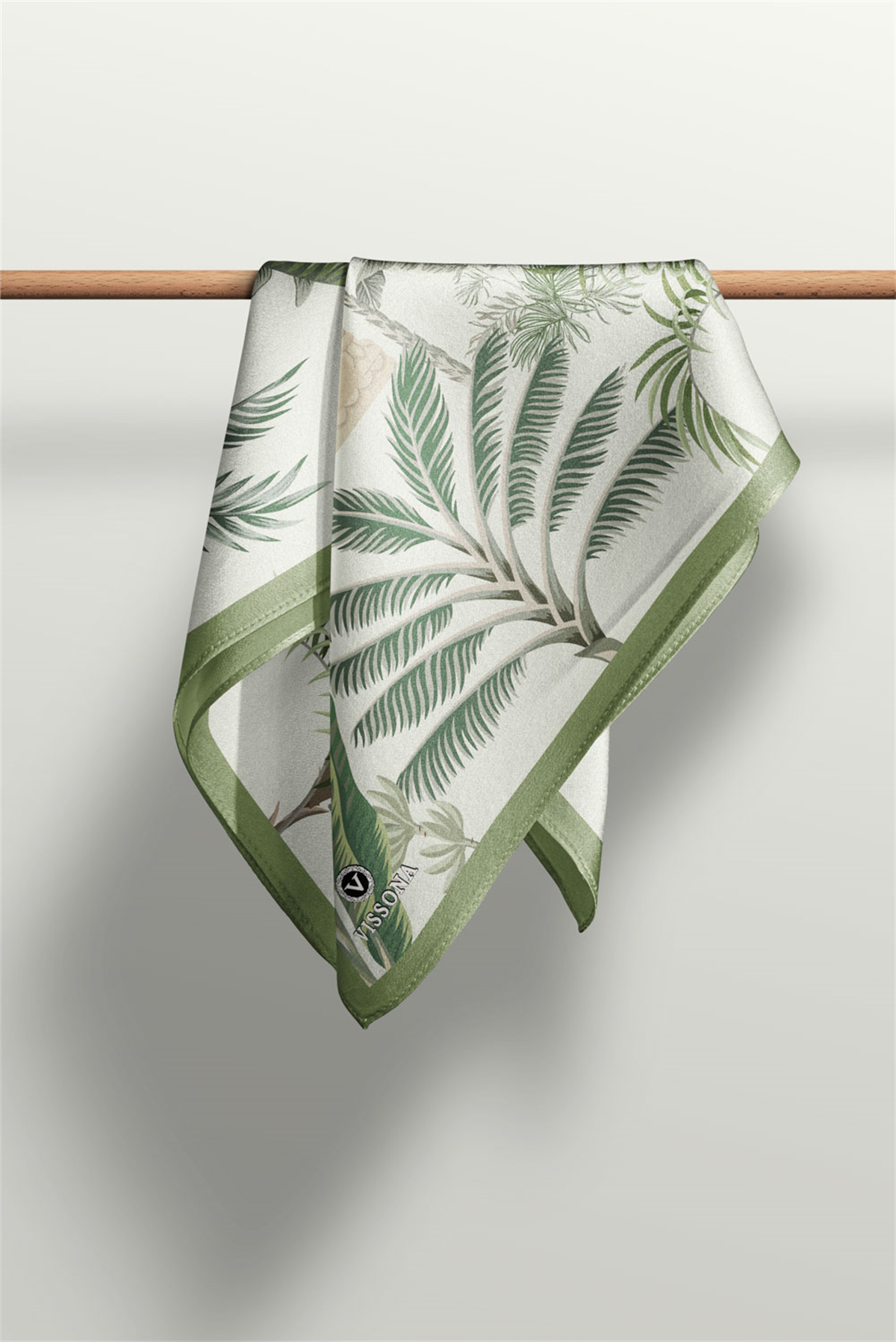 %100 İPEK FİL DESENLİ KADIN BANDANA 50X50