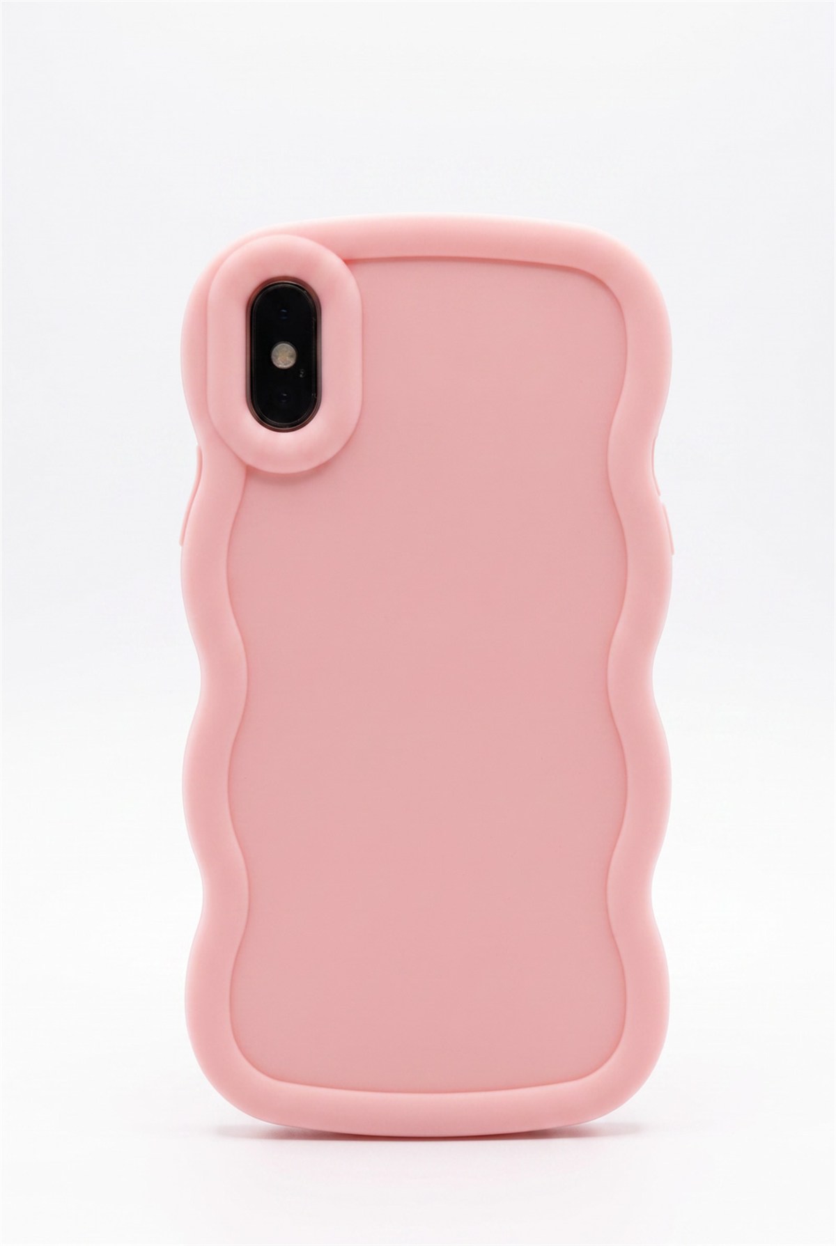 iPhone X VE İphone XS Uyumlu Dalgalı Tasarım Kamera Korumalı Mat Silikon Telefon Kılıfı