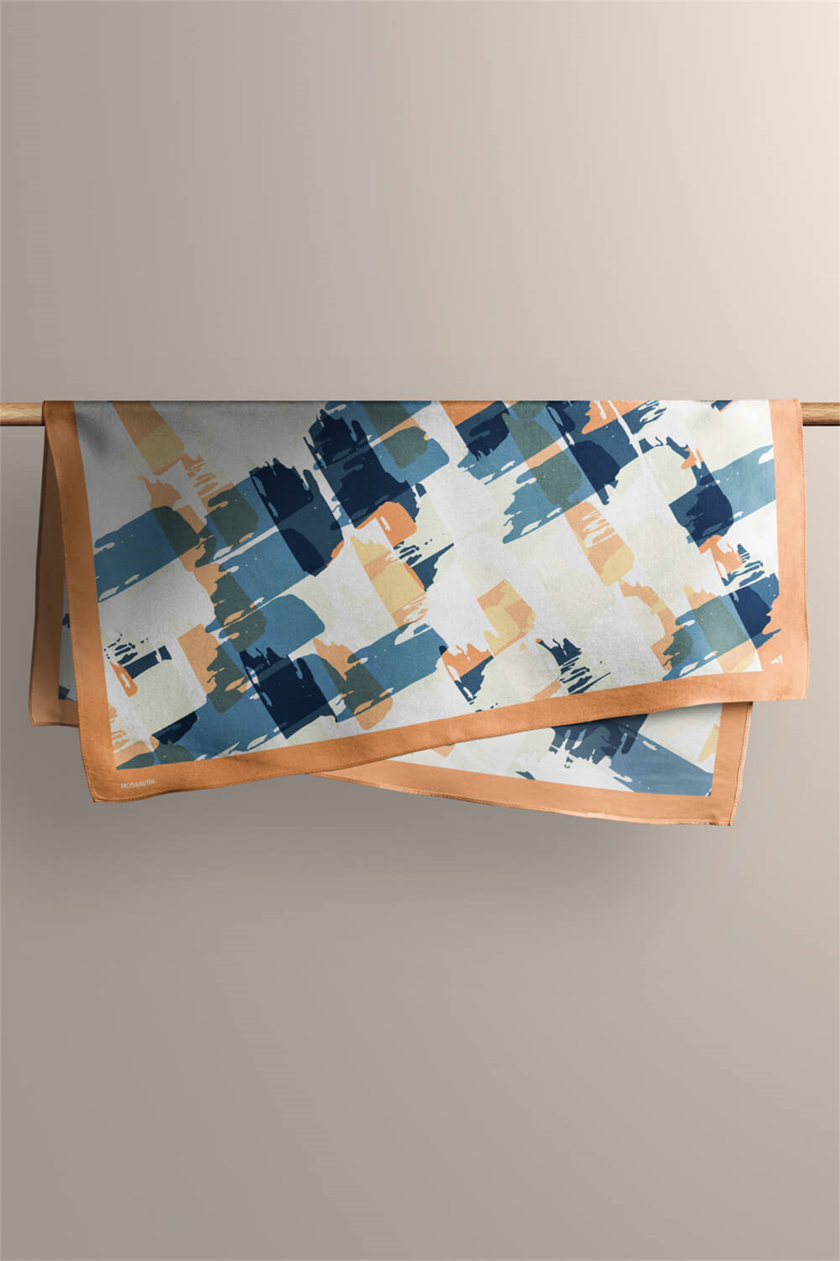 Y23 Kadın Sulu Boya Desenli Bandana 50x50 DG0398-22