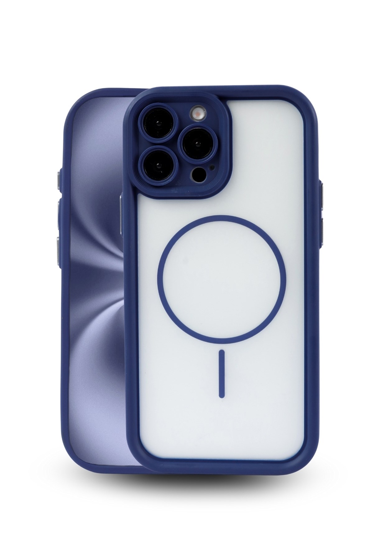 iPhone 13 Pro Max Kılıf – Kamera Korumalı – MagSafe Uyumlu – Lacivert Renk – Mat Silikon Telefon Kılıfı