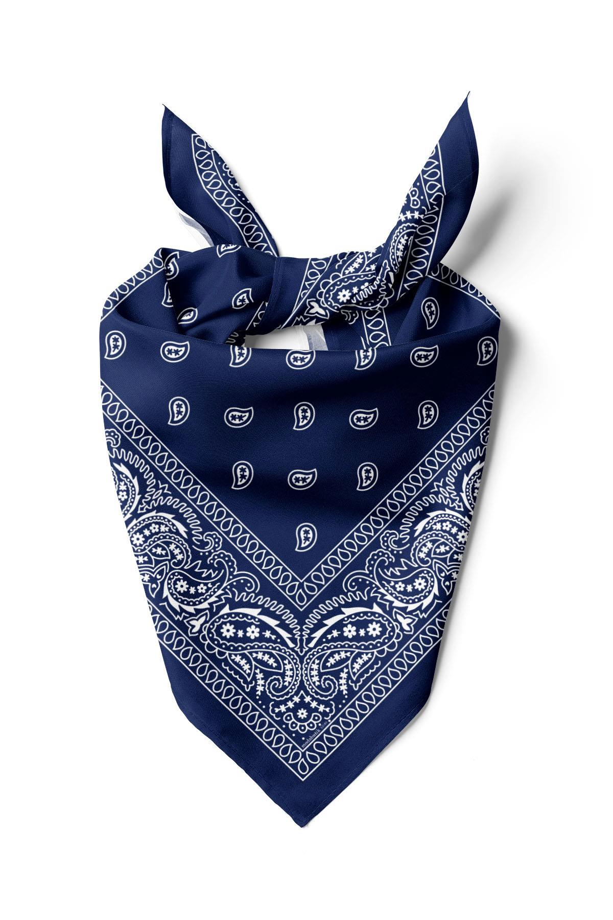 E60 NAVY BLUE ŞALLI BANDANA DG12186