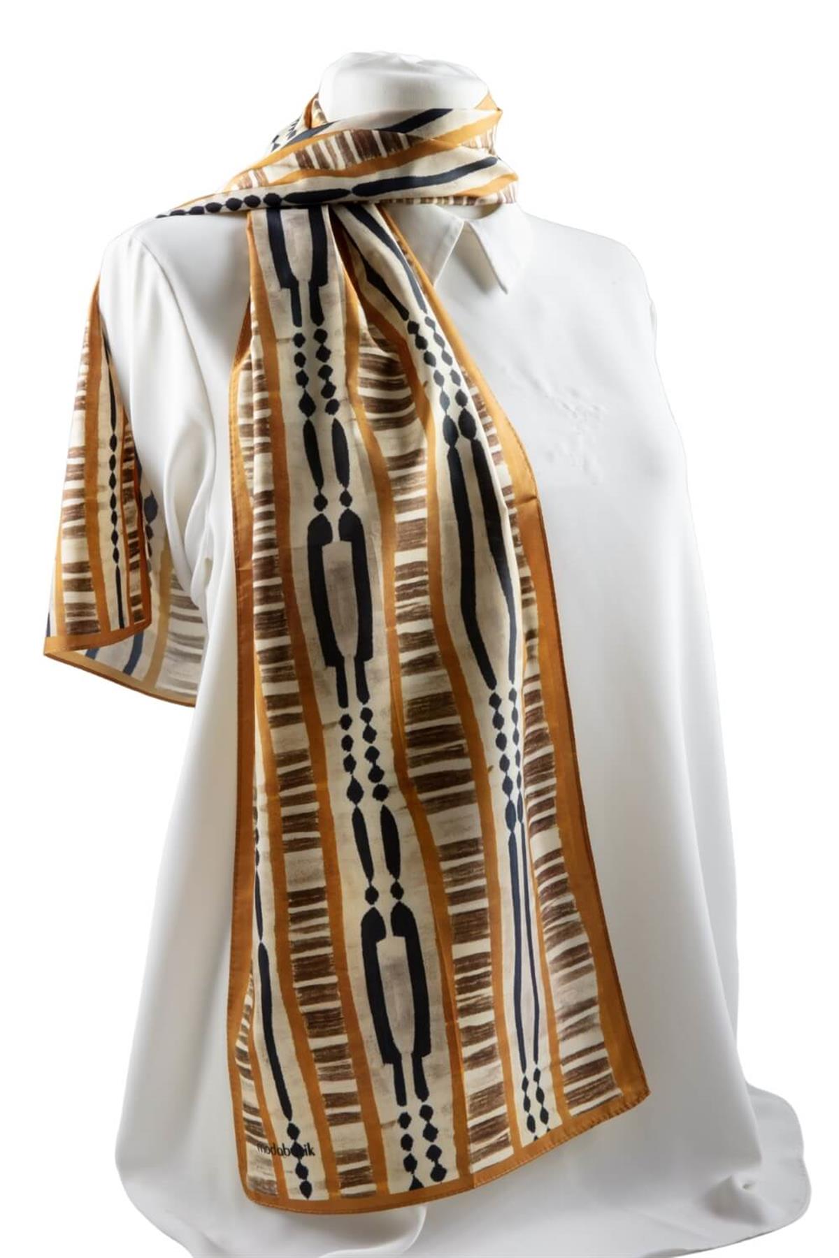 Modabutik Çizgi Desenli Fular