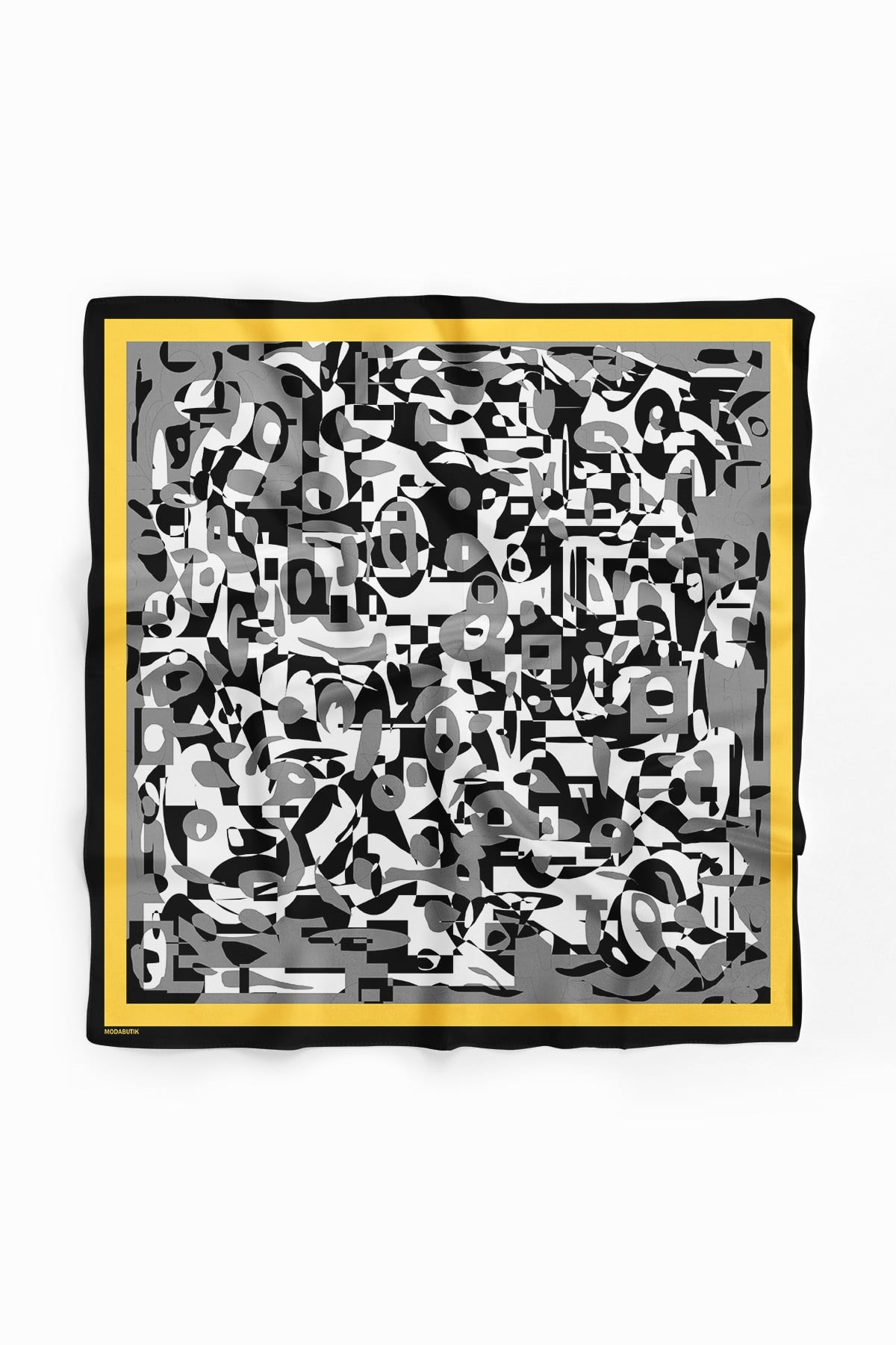 Violla Kadın Siyah Beyaz Complex Desenli 50x50 Bandana HYL DG0976-22