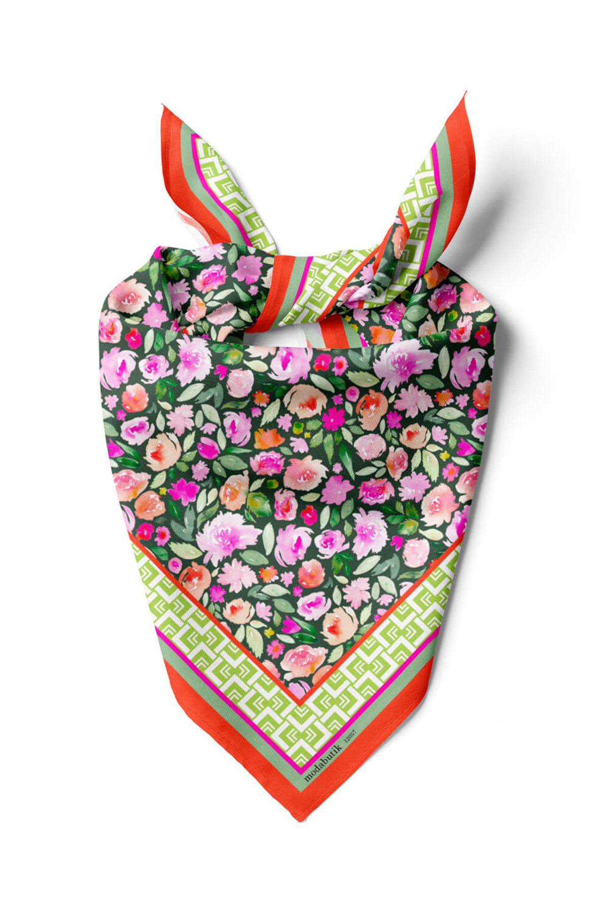 Y93 WATERCOLOR  FLOWERS TASARIMLI BANDANA DG12057