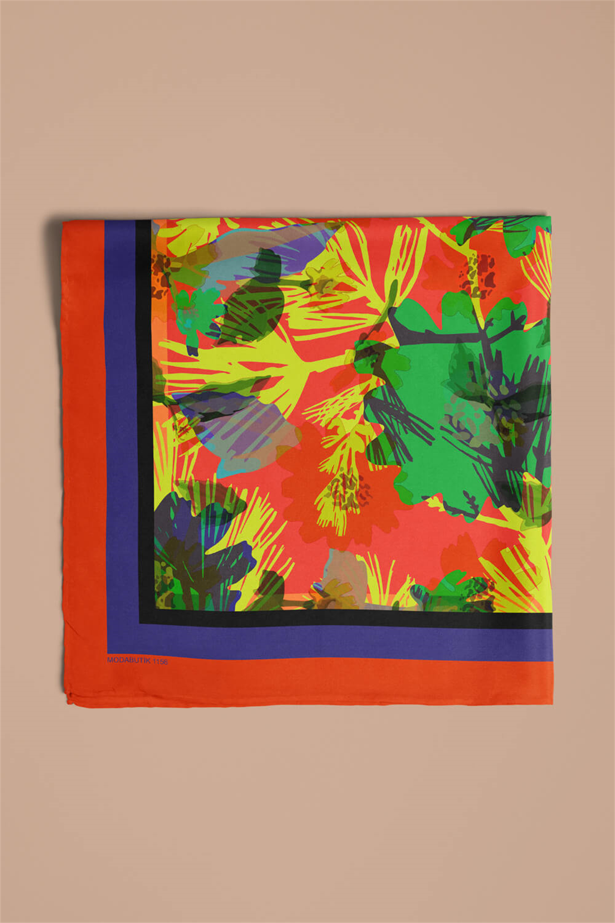 G63 Kadın Renkli Yaprak Desenli Bandana