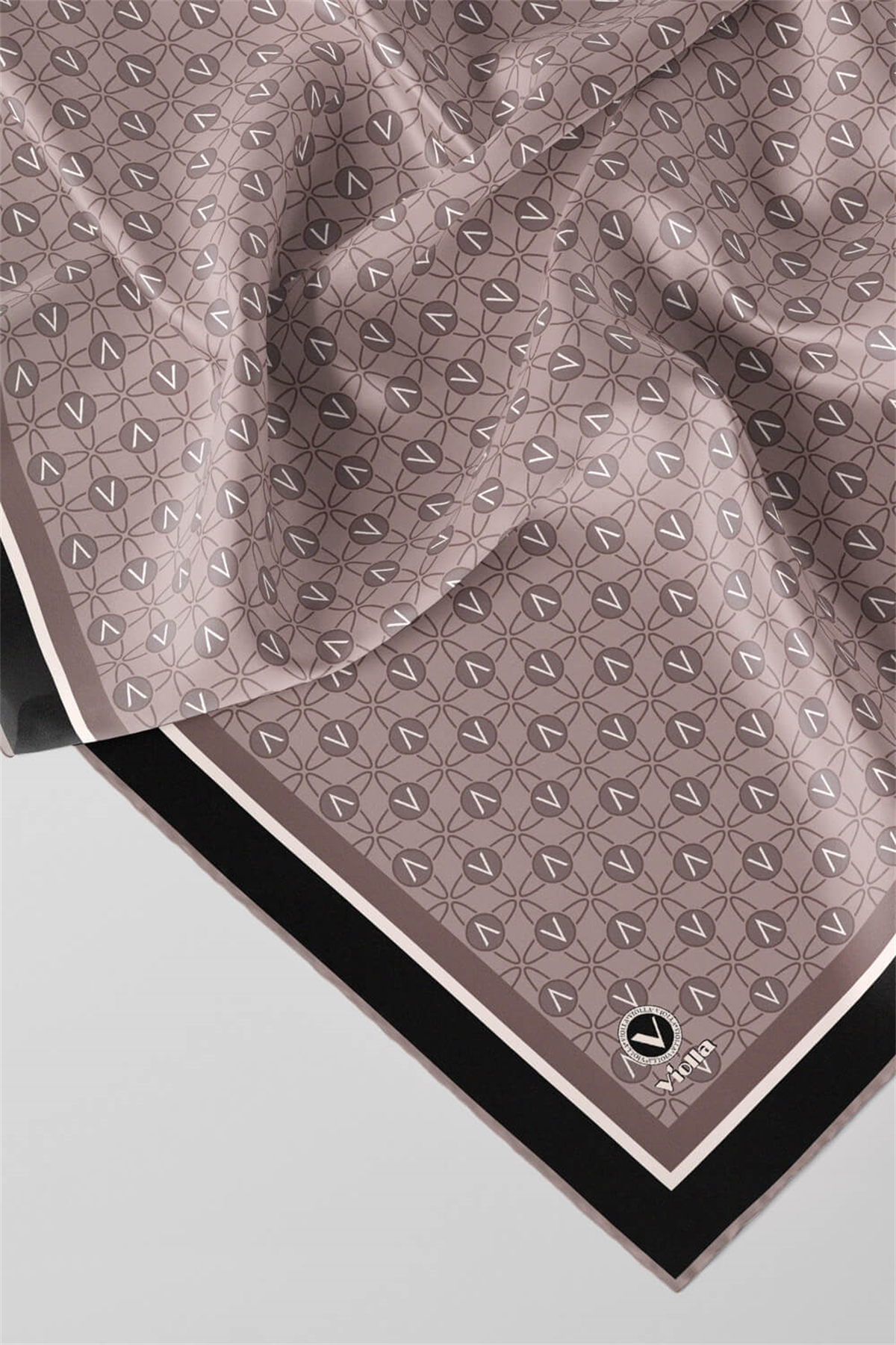Twill V Desenli Taş Renkli 90x90 Eşarp (İpek İçermez) Dikim Şekli : El Dikişi