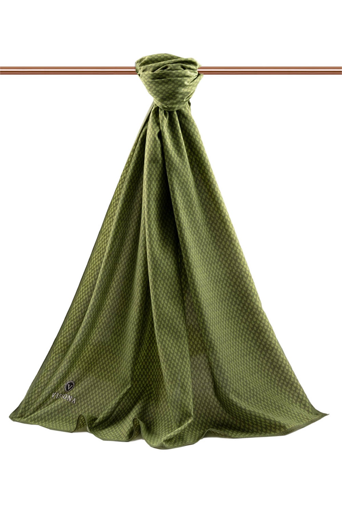 KREP HASIR DESENLİ HAKİ RENKLİ 75X195 KIRIŞMAZ ŞAL