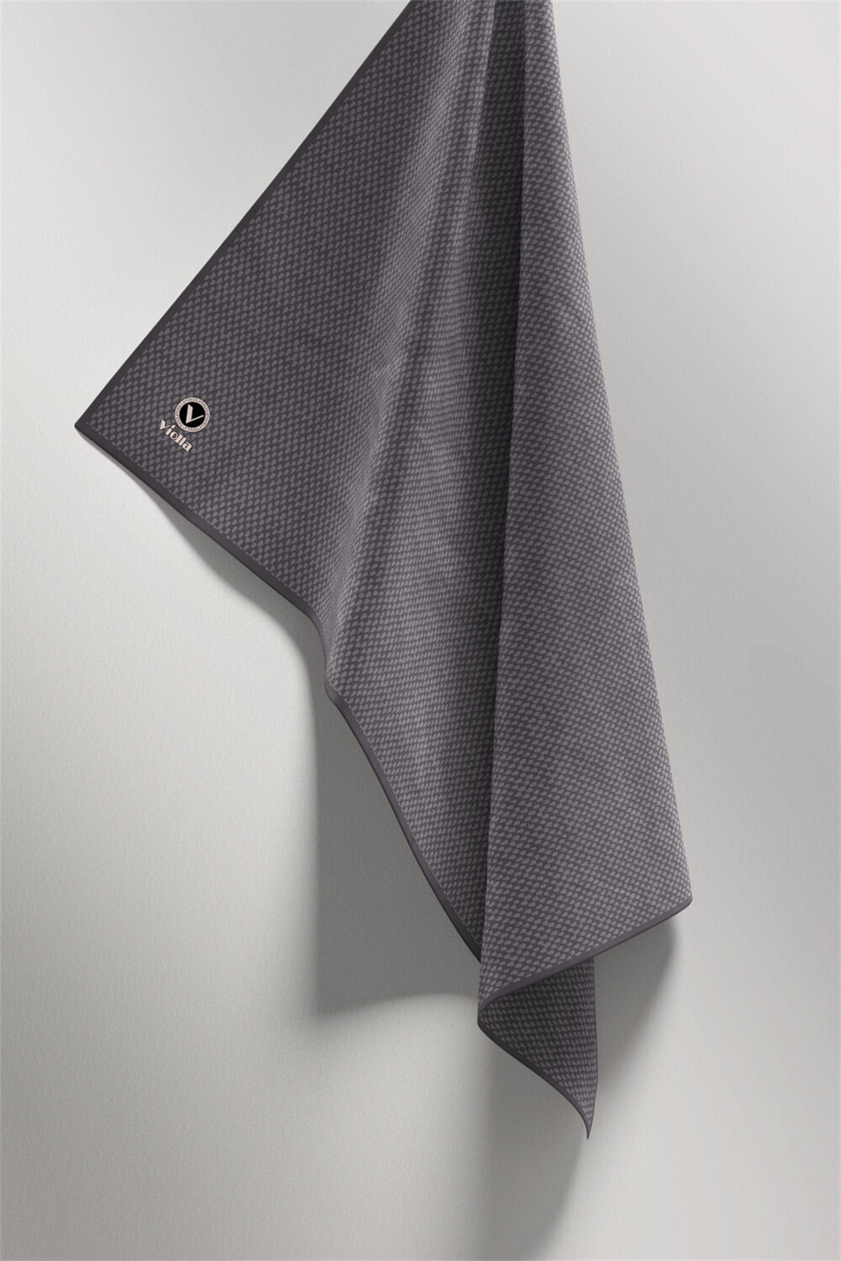 Twill Dokulu Düz Renk Desenli Gri Renkli 90x90 Eşarp (İpek İçermez) Kenar Dikiş Şekli El Dikişli