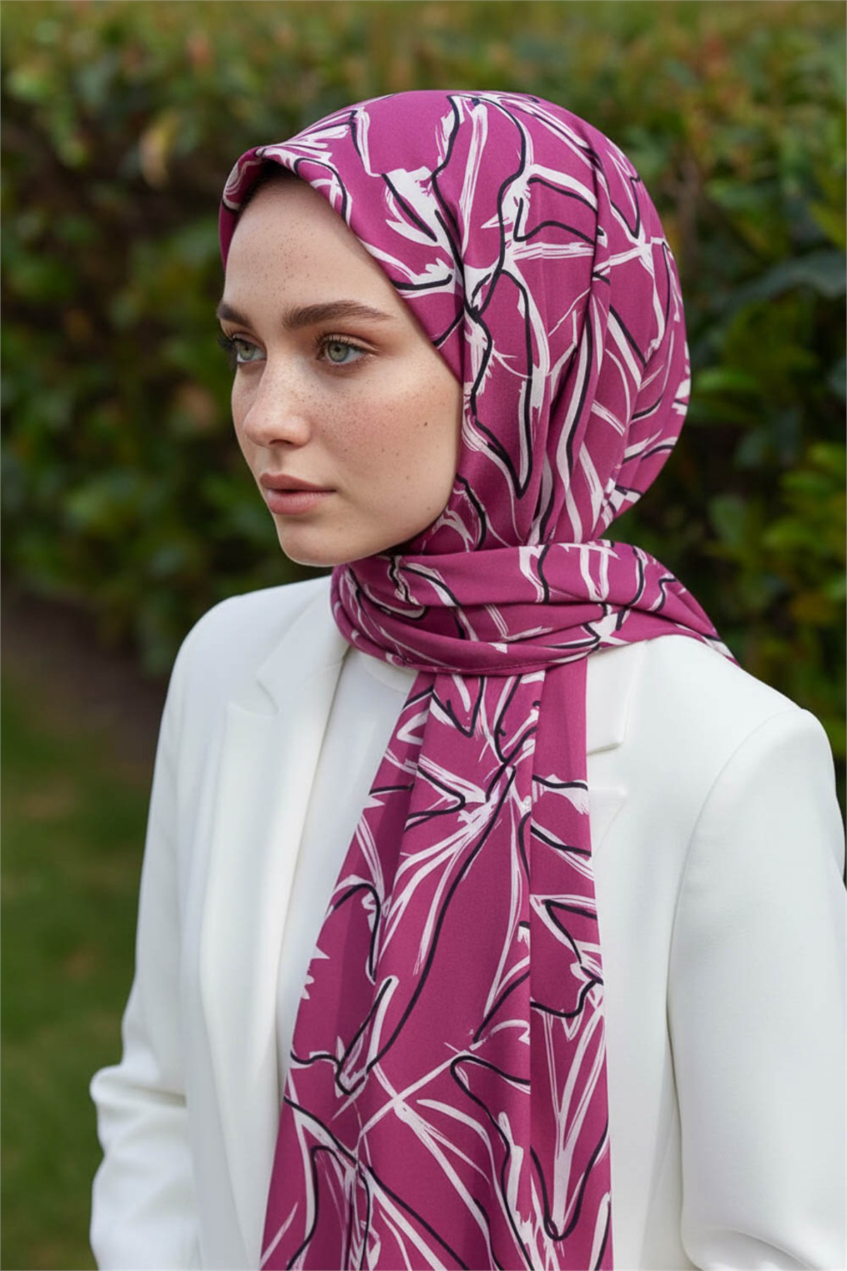 KREP YAPRAK DESENLİ ŞARABİ RENKLİ 75X195 KIRIŞMAZ ŞAL