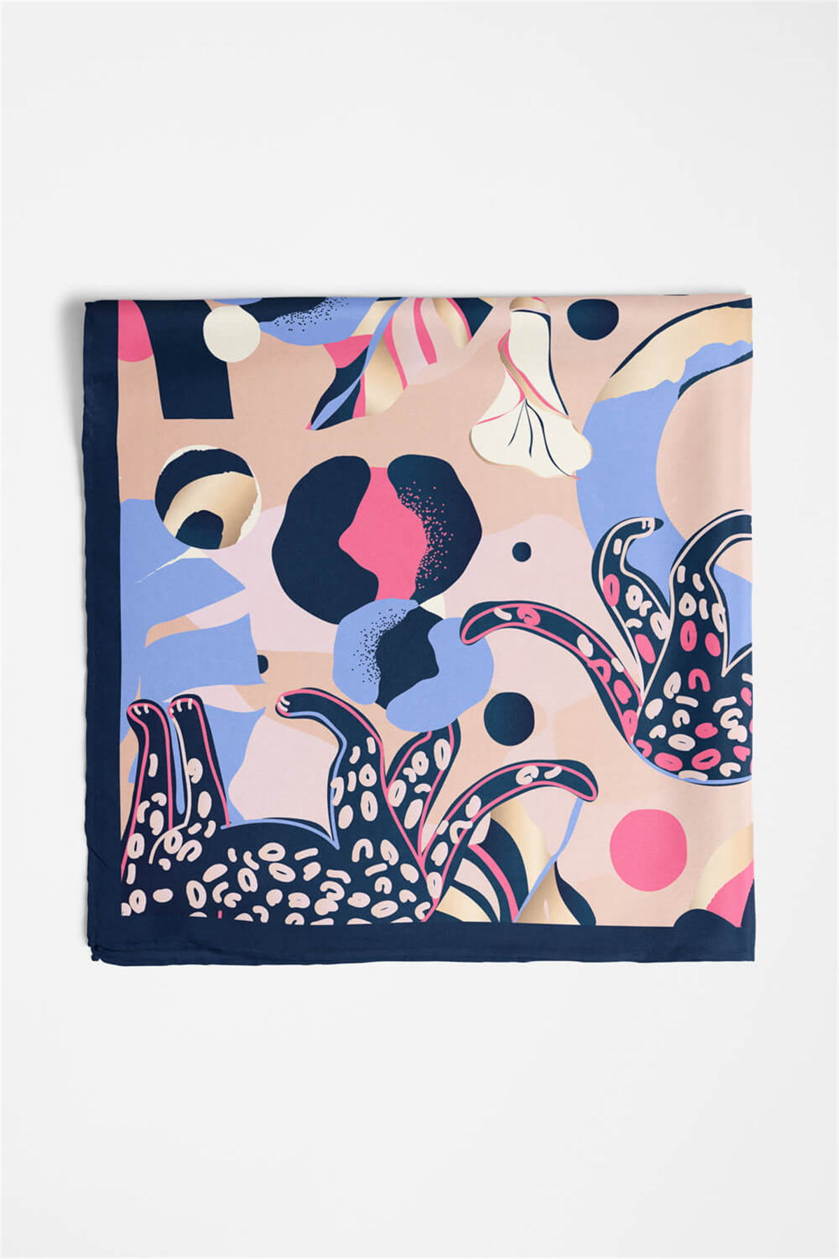 Saten İpek Kaplan Desenli Kadın Bandana