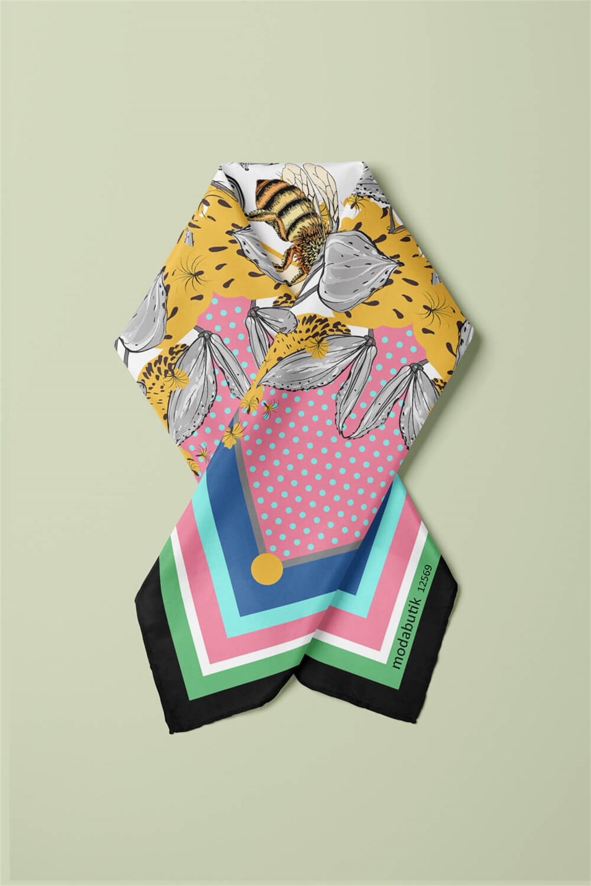 F55 ABSTRACT FLORAL BANDANA