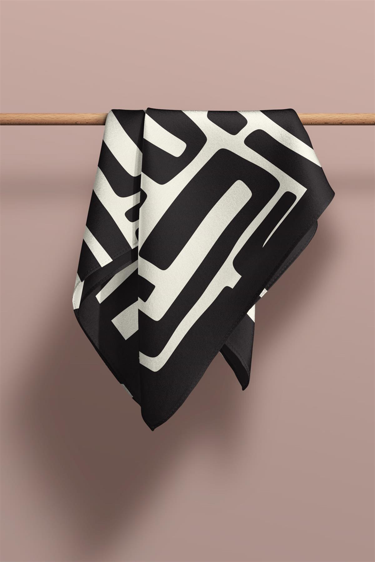 I2 Geometrik Desenli Fular 30x140