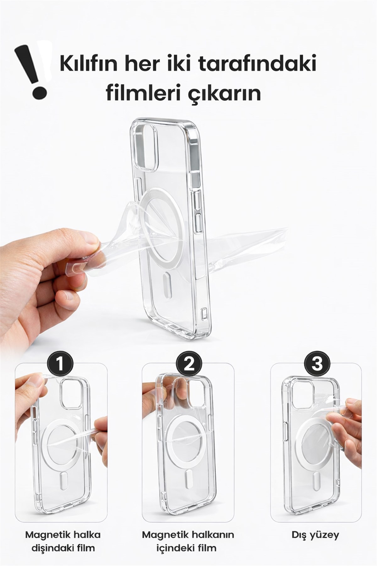 iPhone 17 Uyumlu Kamera Korumalı Magsafe Wireless Şarj Özellikli Lüks Şeffaf Silikon Telefon Kılıfı
