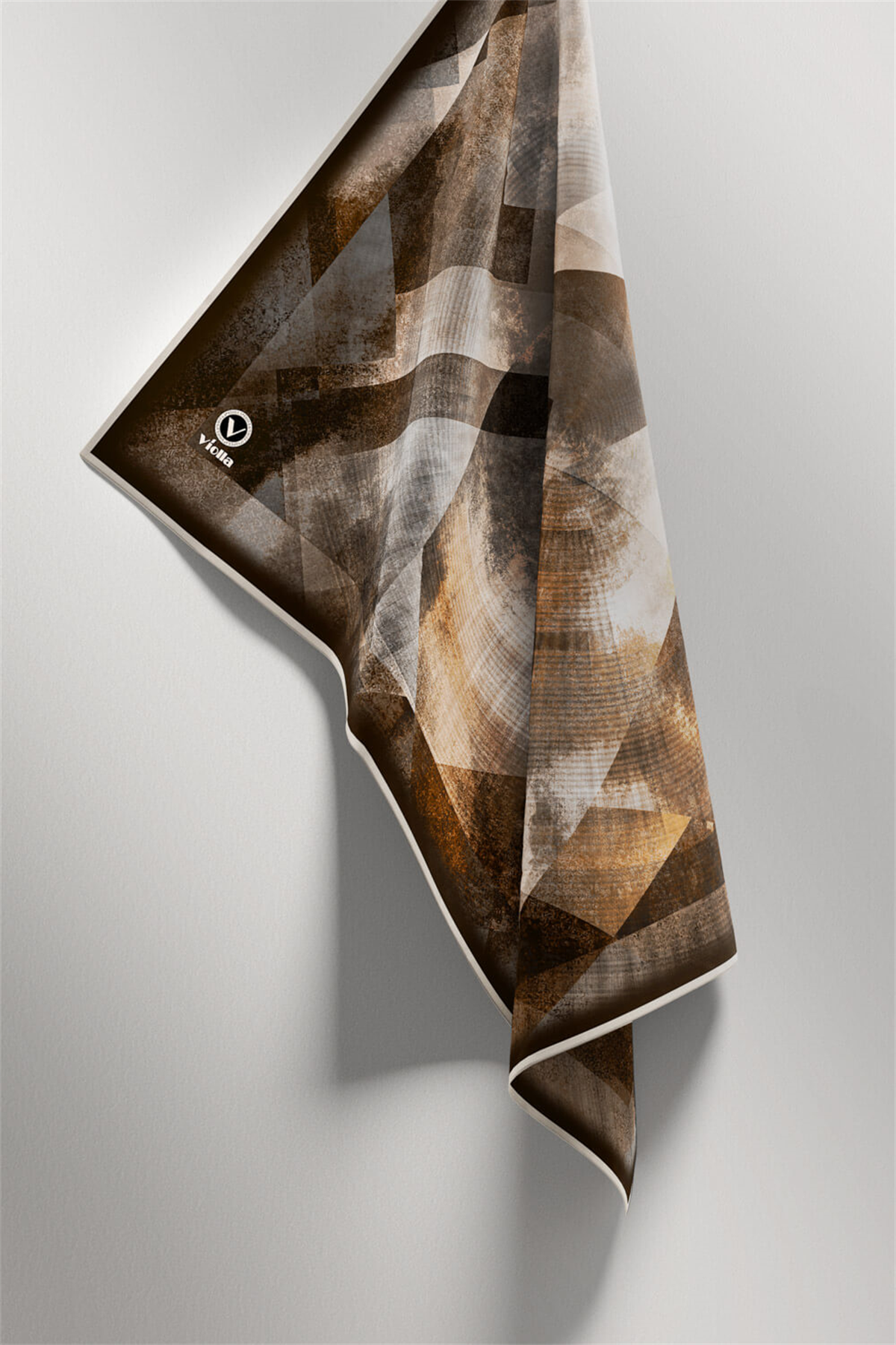 Twill Batik Desenli Vizon Renkli 90x90 Eşarp (İpek İçermez) Dikim Şekli : El Dikişi